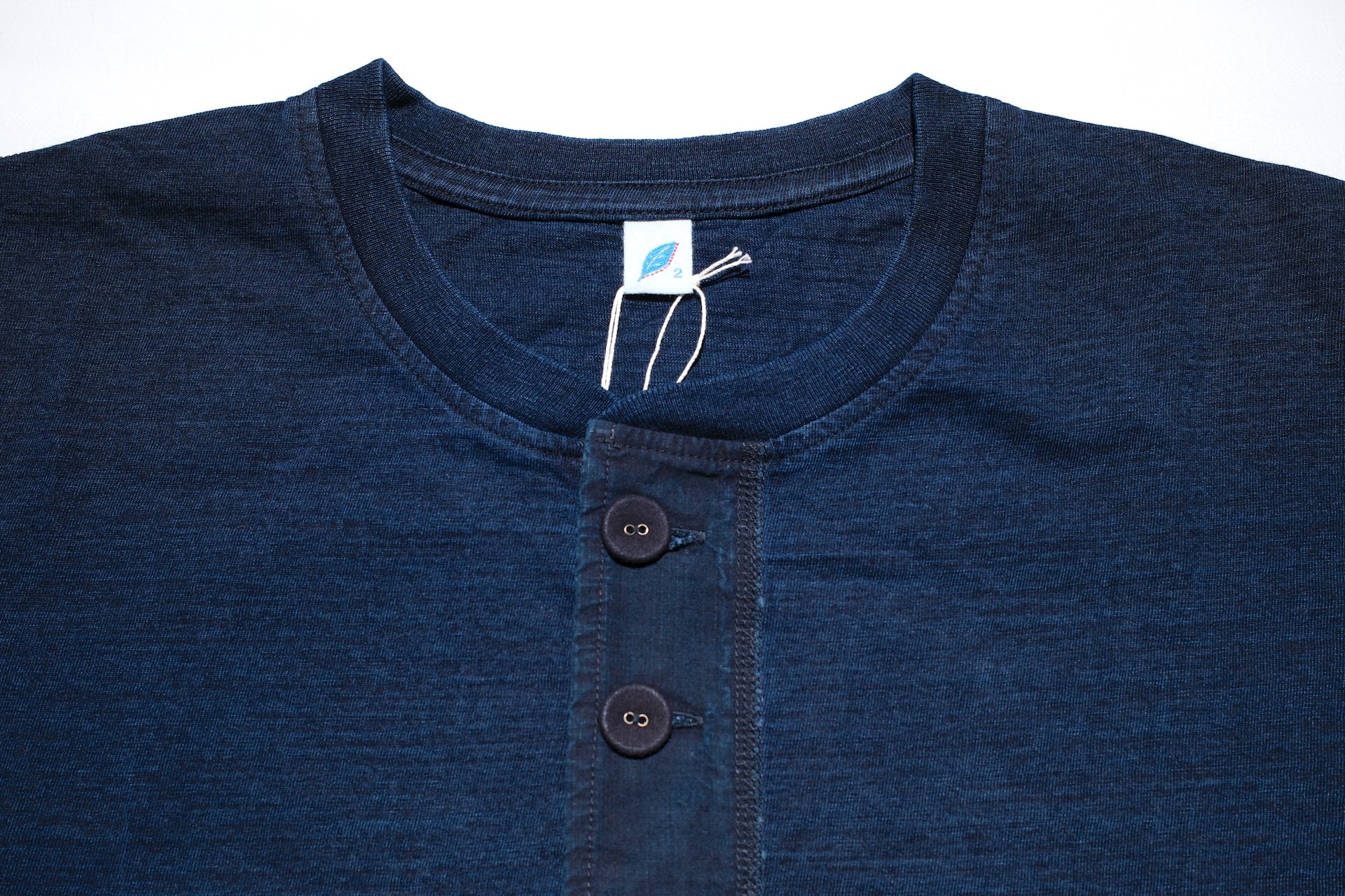 Pure Blue Japan 6.5oz "Signature" Henley Tee (Grand Indigo)