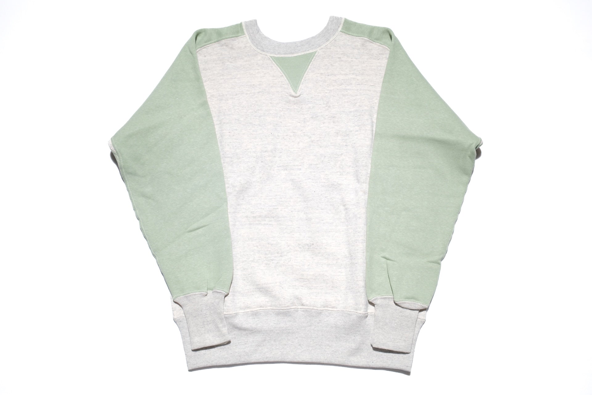 John Gluckow X Warehouse Co. 10oz Loopwheeled "Two-Toned Freedom" Sweatshirt (Oatmeal x Green)
