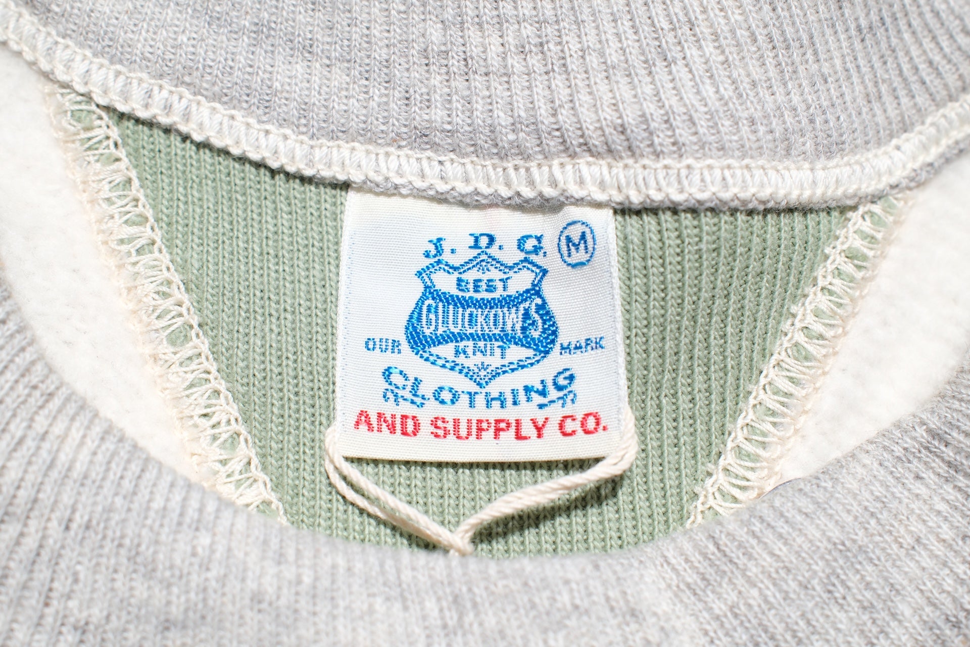 John Gluckow X Warehouse Co. 10oz Loopwheeled "Two-Toned Freedom" Sweatshirt (Oatmeal x Green)