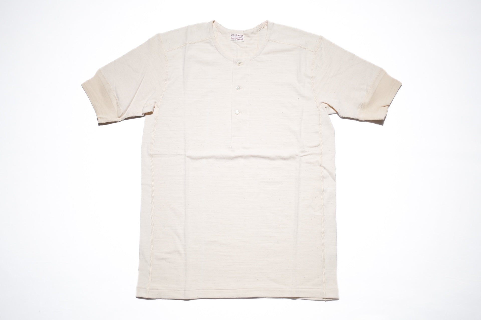 Stevenson Overall Co. 7oz Super Slow Loopwheeled SideFlex Henley Tee (Oatmeal)