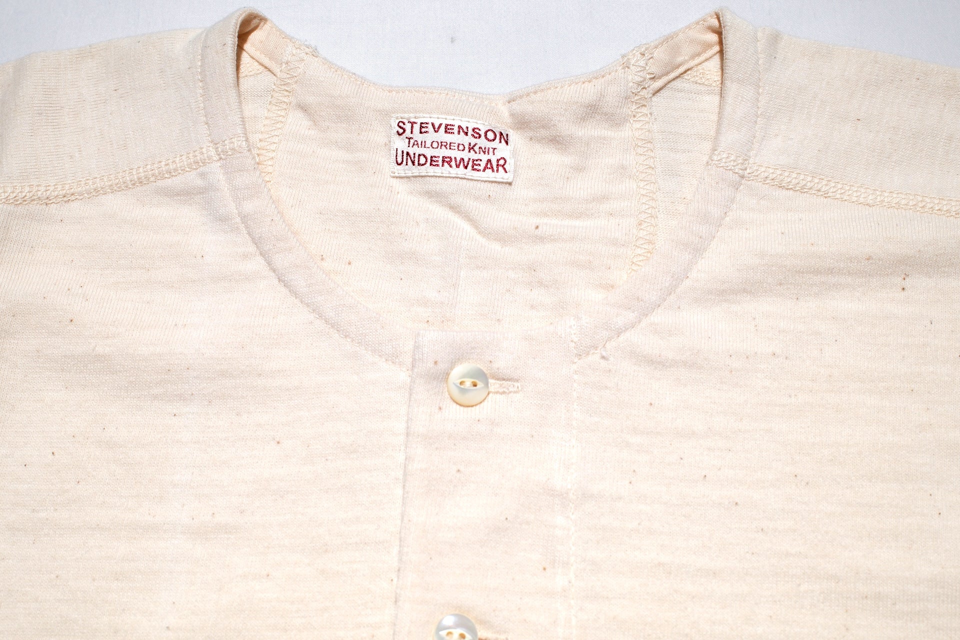 Stevenson Overall Co. 7oz Super Slow Loopwheeled SideFlex Henley Tee (Oatmeal)
