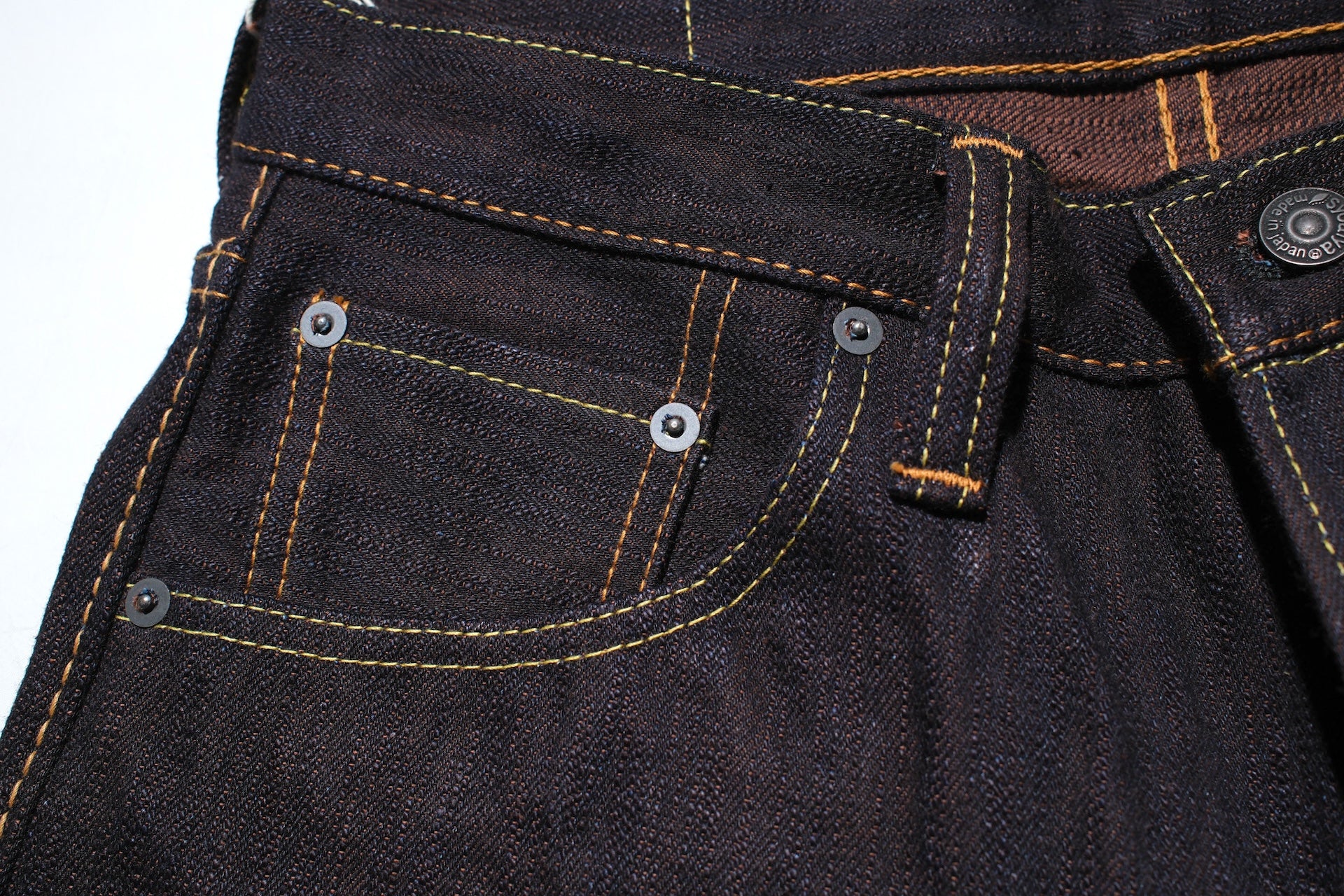 Pure Blue Japan 15oz PER-EX-019-ID "Indigo X Persimmon" Extra Slub Denim (Relaxed Tapered Fit)