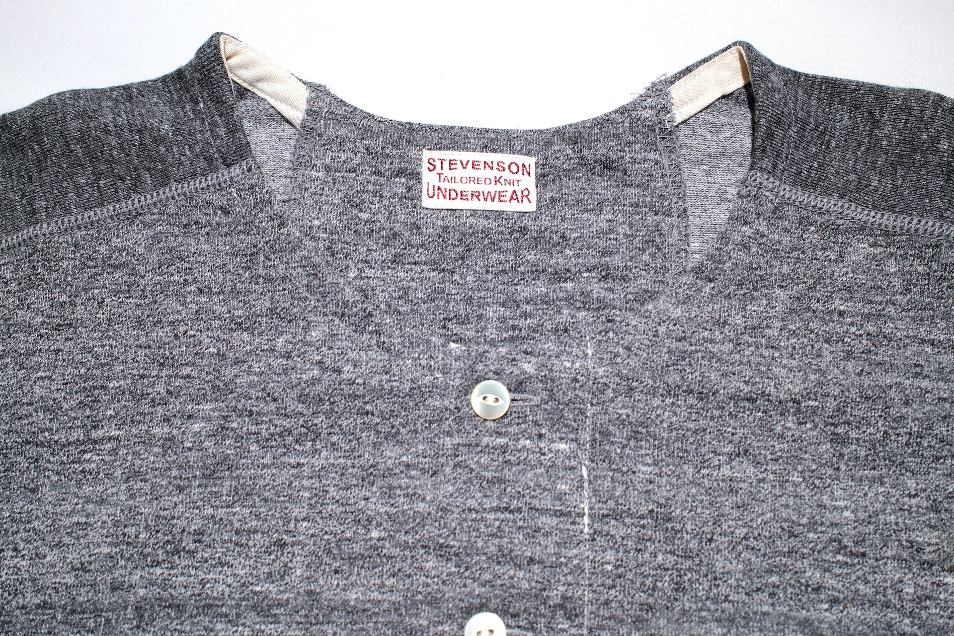 Stevenson Overall Co. 7oz Super Slow Loopwheeled SideFlex Henley Tee (Heather Grey)