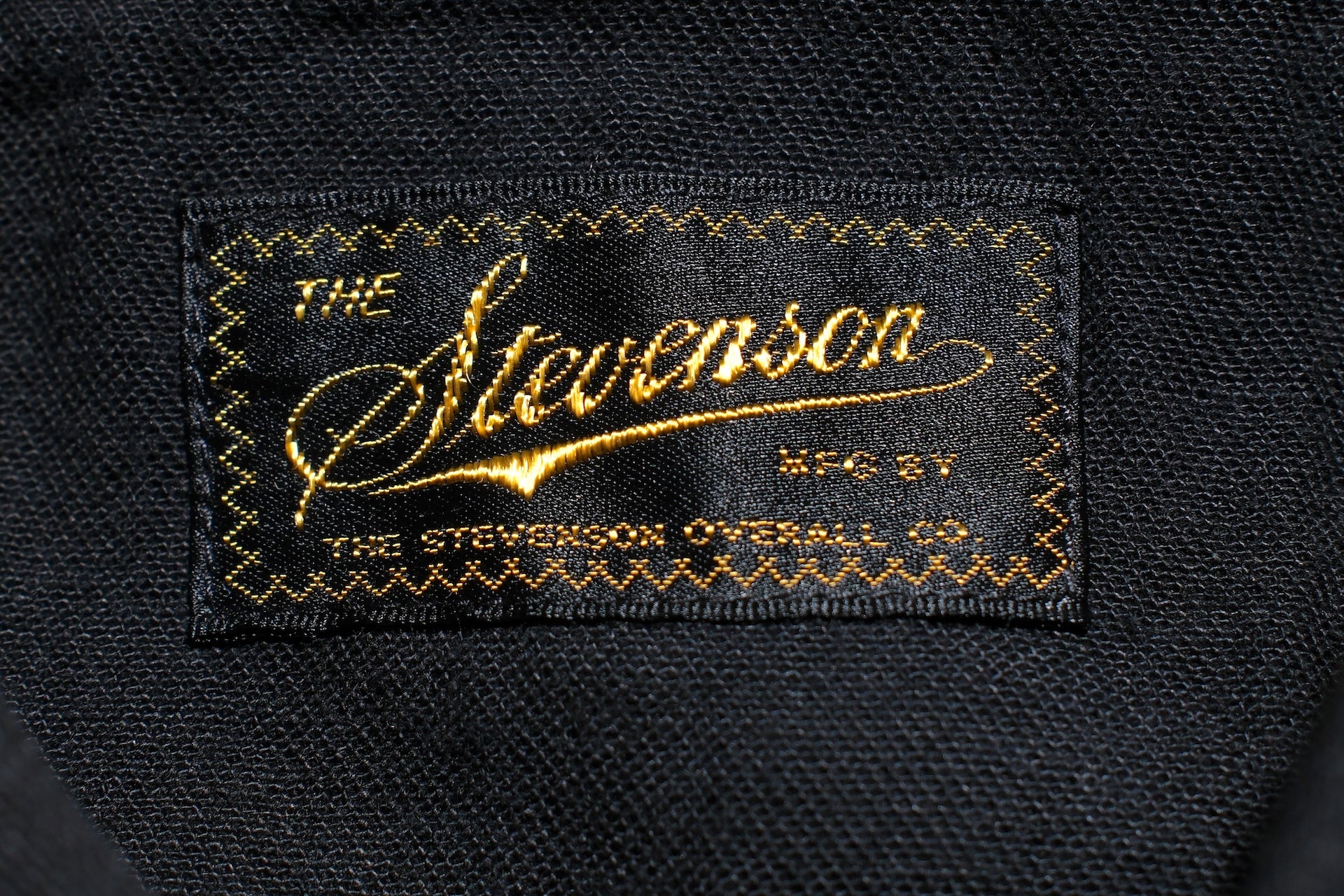 Stevenson Overall Co. 'Cody' 6.5oz Denim Western Shirt (Black)