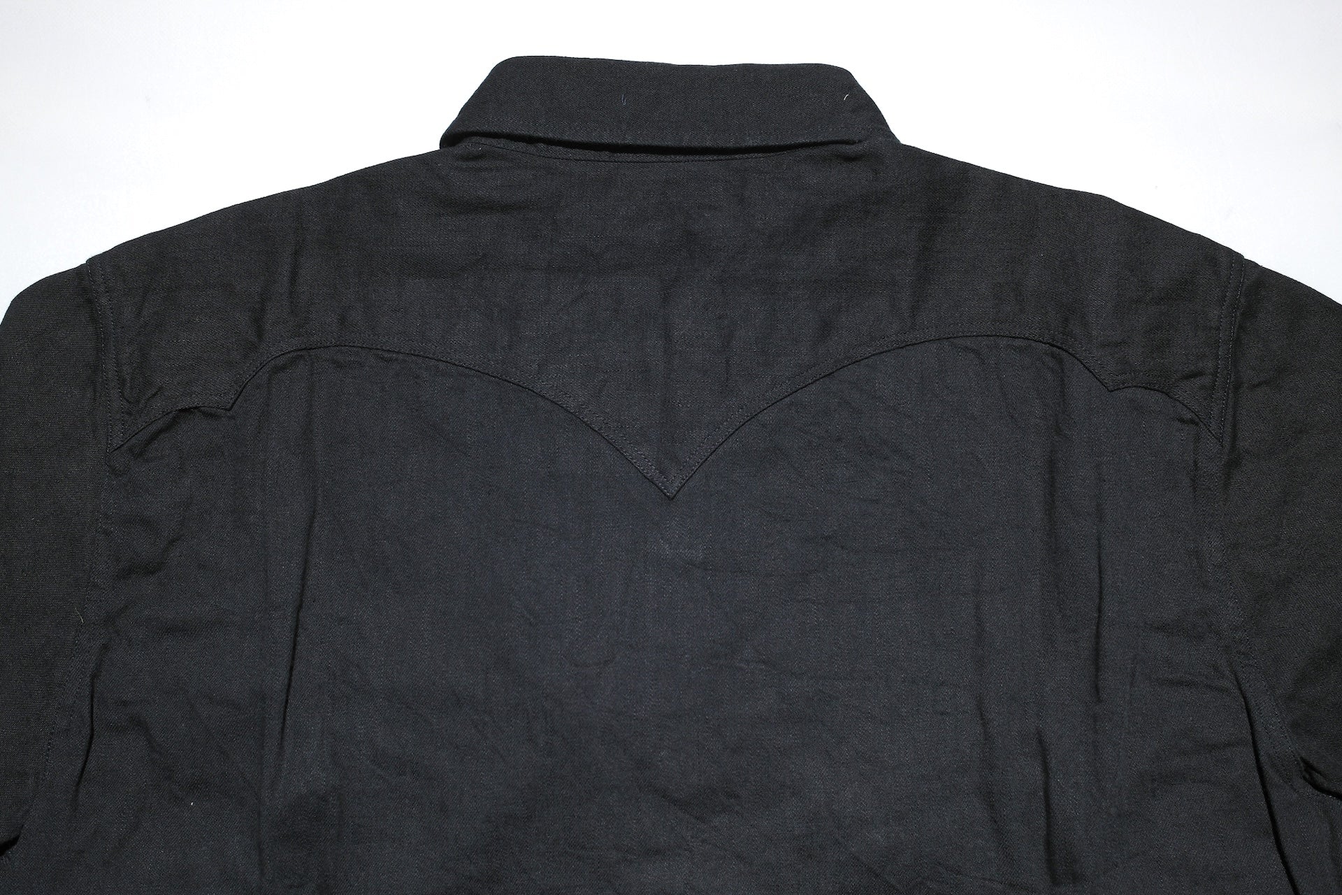 Stevenson Overall Co. 'Cody' 6.5oz Denim Western Shirt (Black)