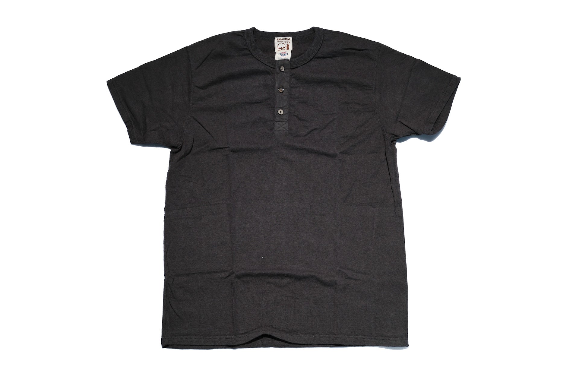 Samurai 12oz "Nippon Cotton" Heavyweight Henley Tee (Kuromame)