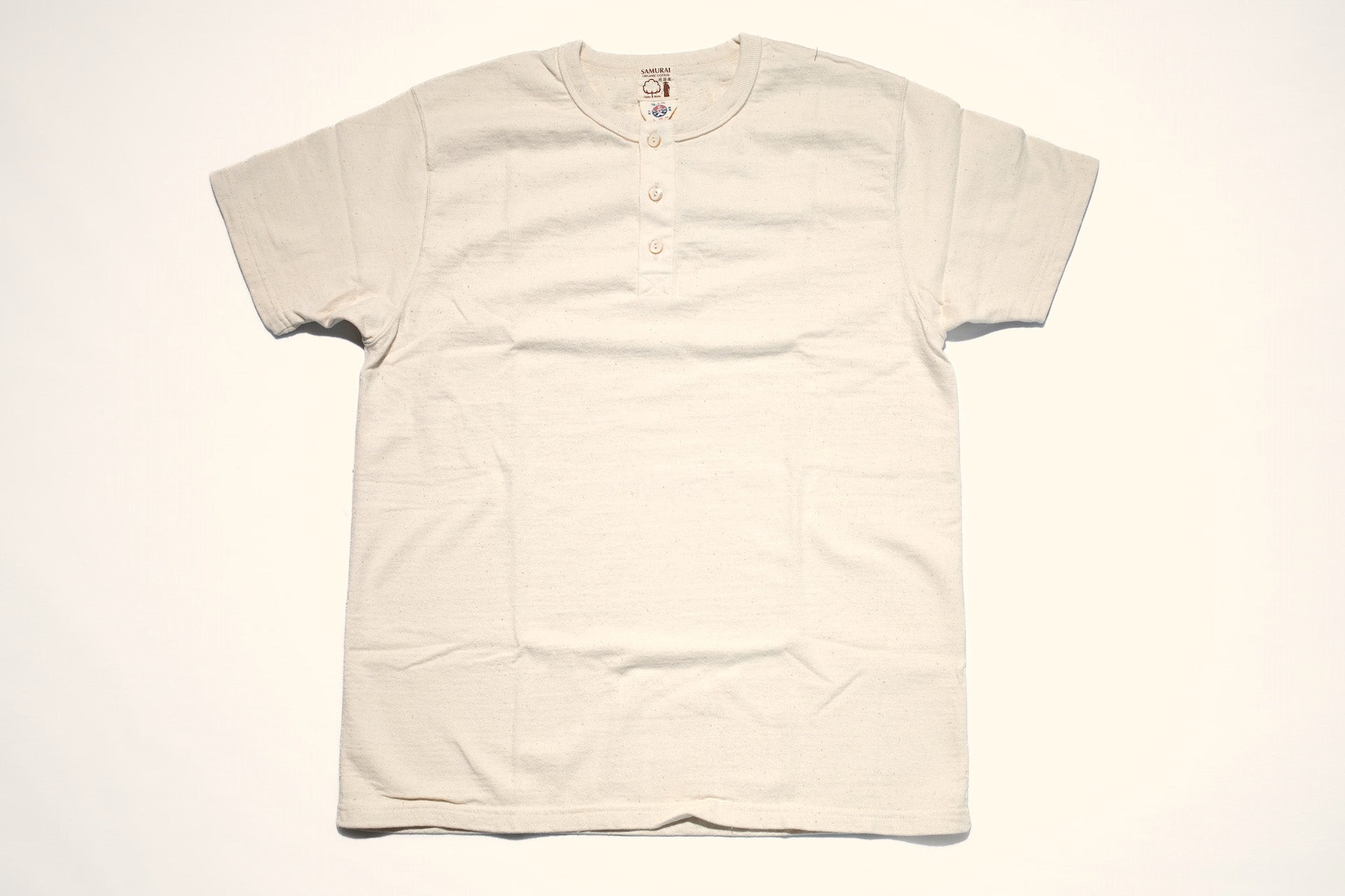 Samurai 12oz "Nippon Cotton" Heavyweight Henley Tee (Natural)