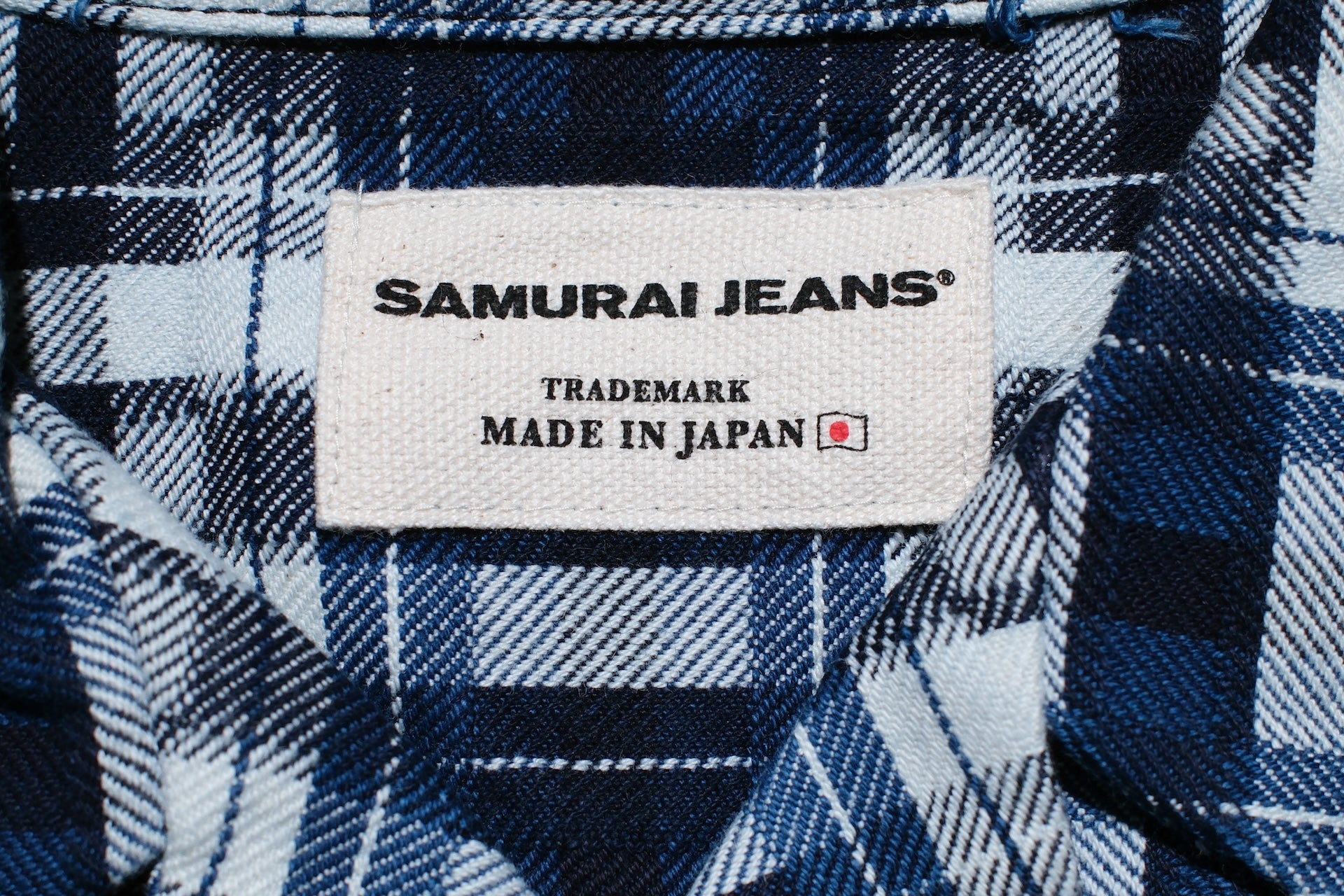 Samurai "Broken Lattice" Natural Indigo Dyed Open Collar S/S Shirt