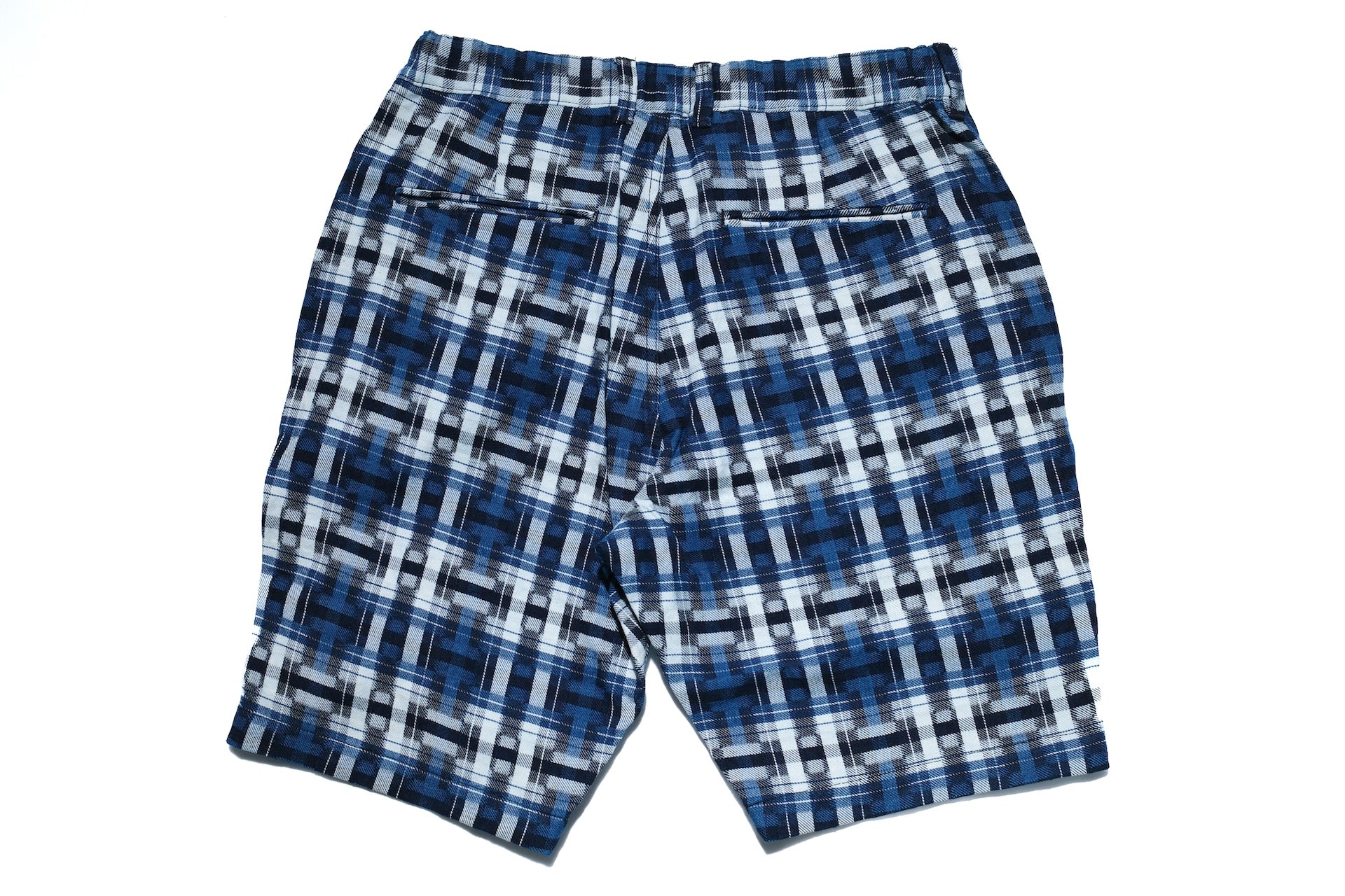 Samurai "Broken Lattice" Natural Indigo Dyed Easy Shorts