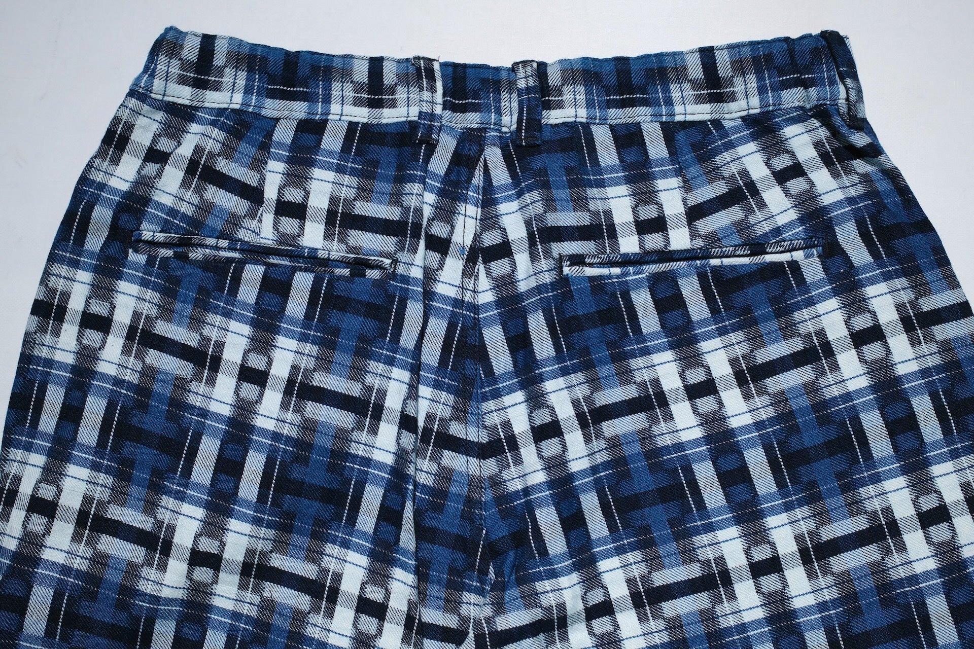 Samurai "Broken Lattice" Natural Indigo Dyed Easy Shorts