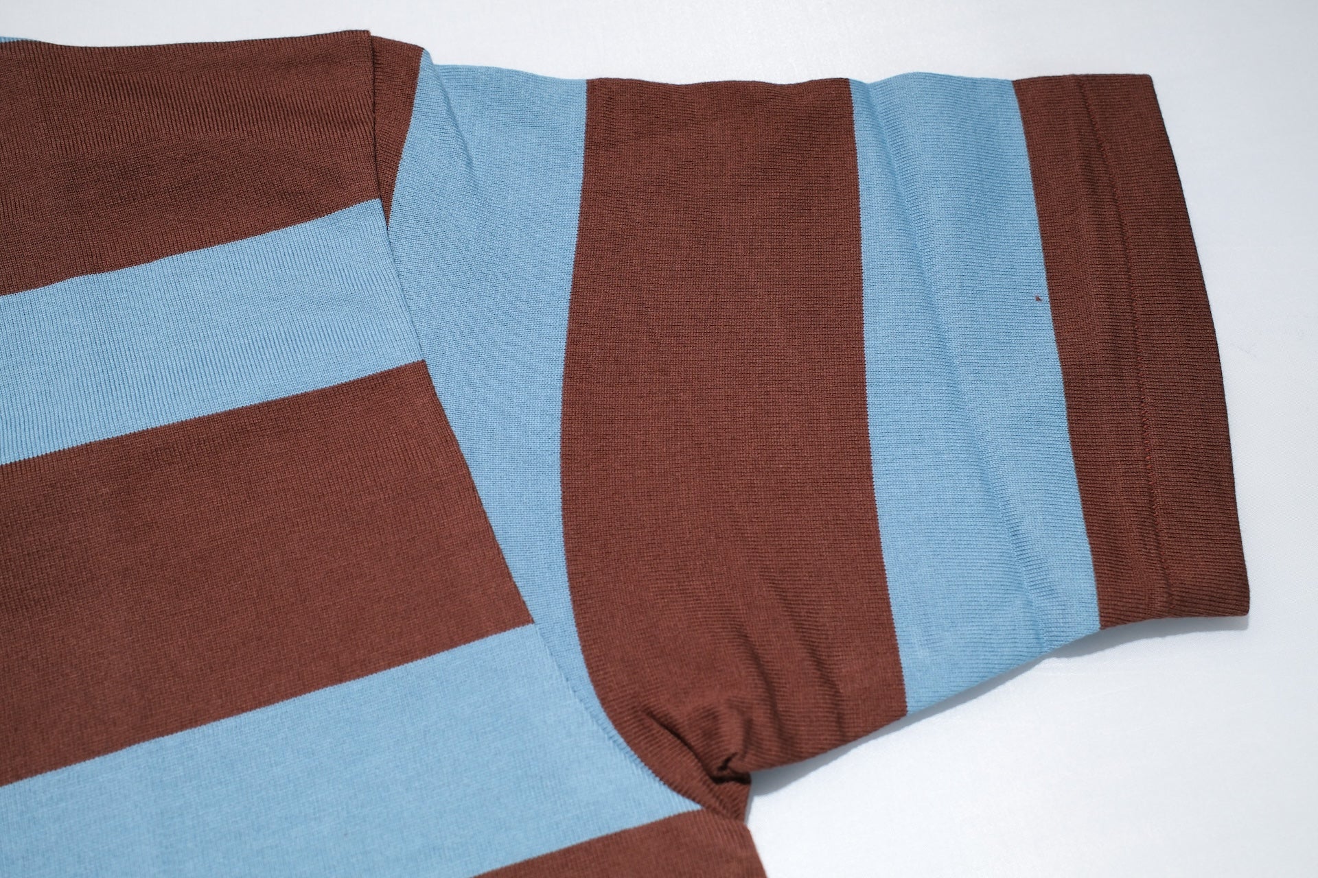 Warehouse 5.5oz "Old School" Loopwheeled Border Tee (Sax Blue X Brown)