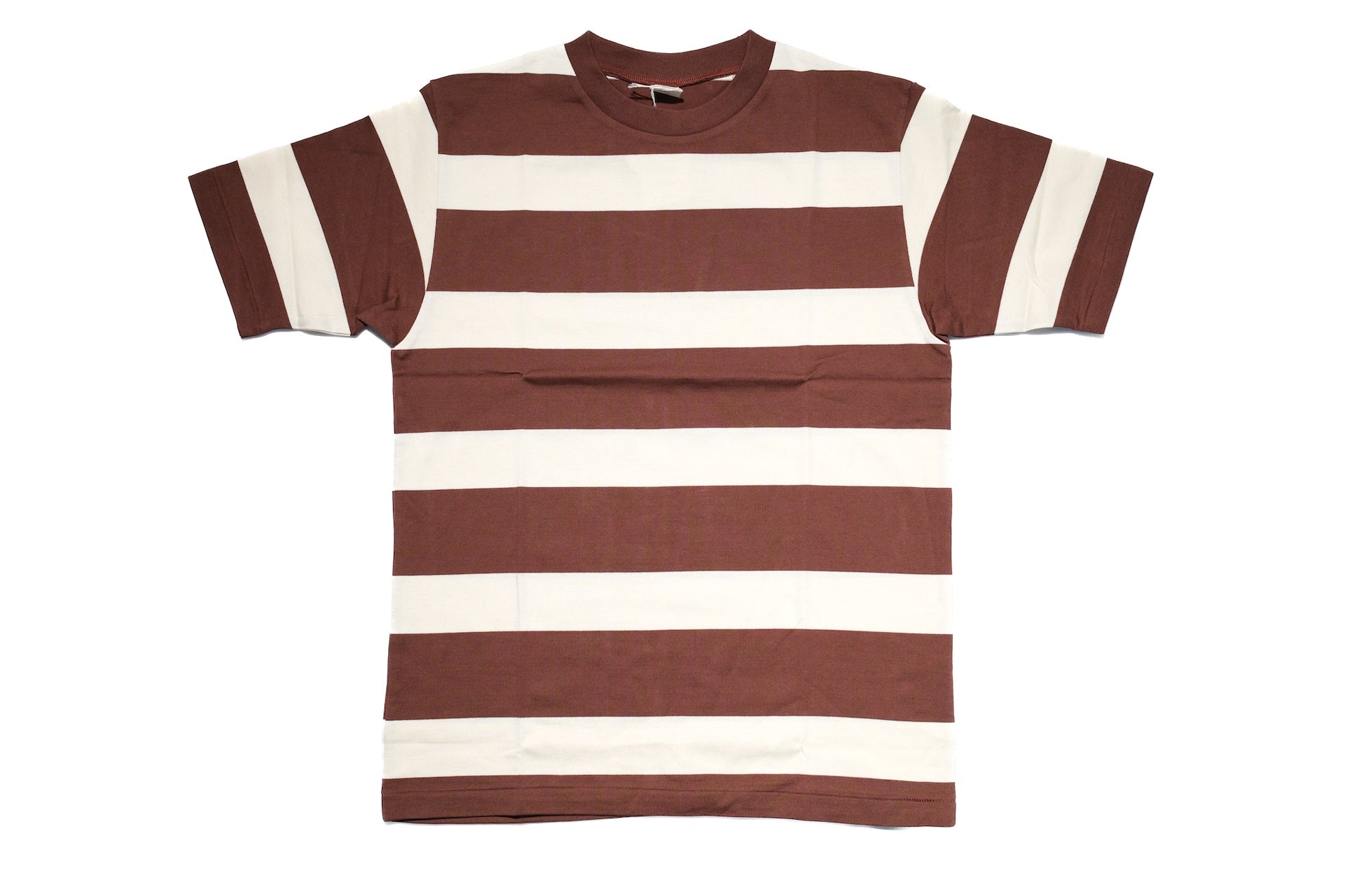 Warehouse 5.5oz "Old School" Loopwheeled Border Tee (Cream X Brown)