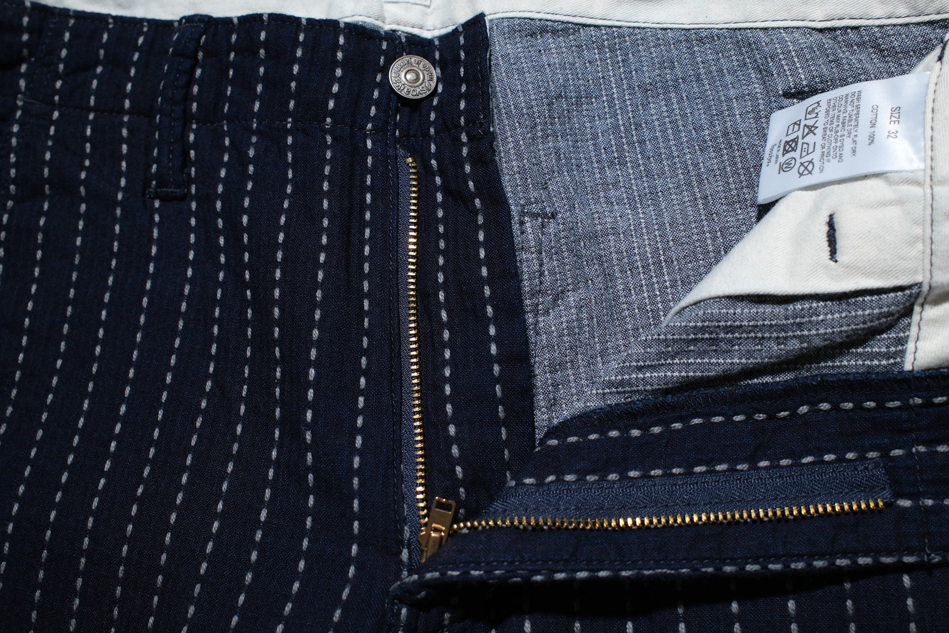 Pure Blue Japan 12oz Indigo Dyed "Wabash Type" Sashiko Comfort Shorts (Regular fit)