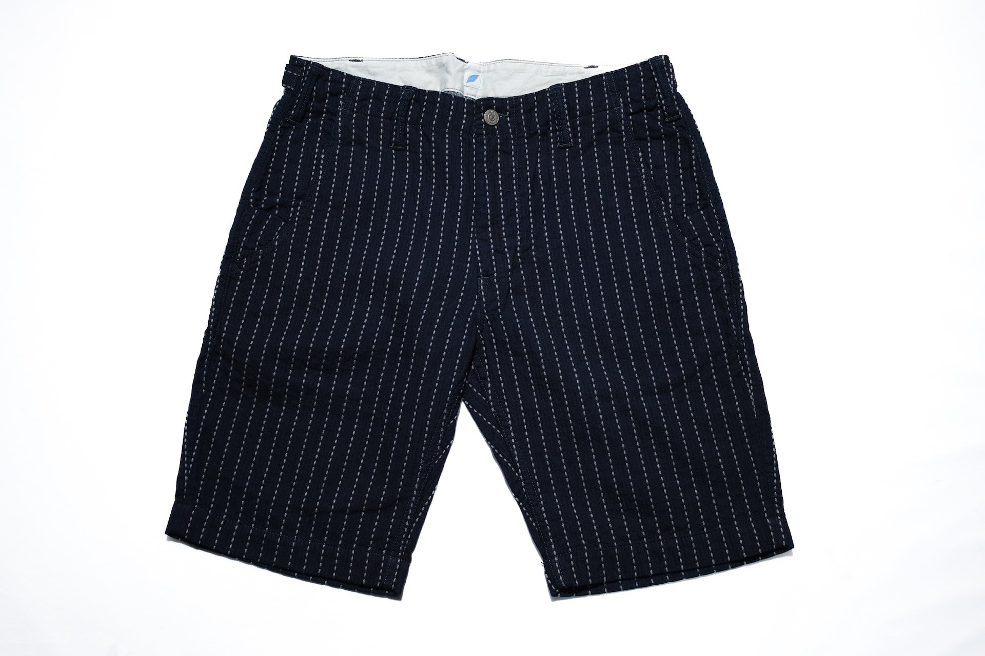 Pure Blue Japan 12oz Indigo Dyed "Wabash Type" Sashiko Comfort Shorts (Regular fit)