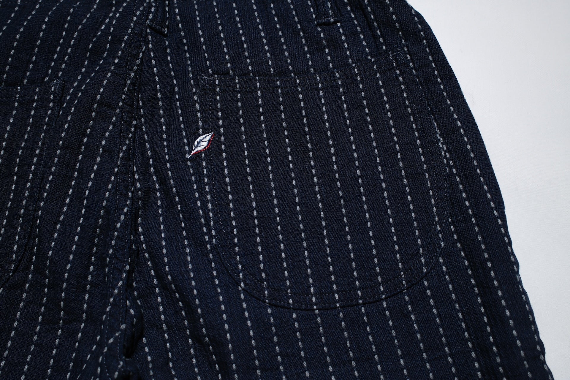 Pure Blue Japan 12oz Indigo Dyed "Wabash Type" Sashiko Comfort Shorts (Regular fit)