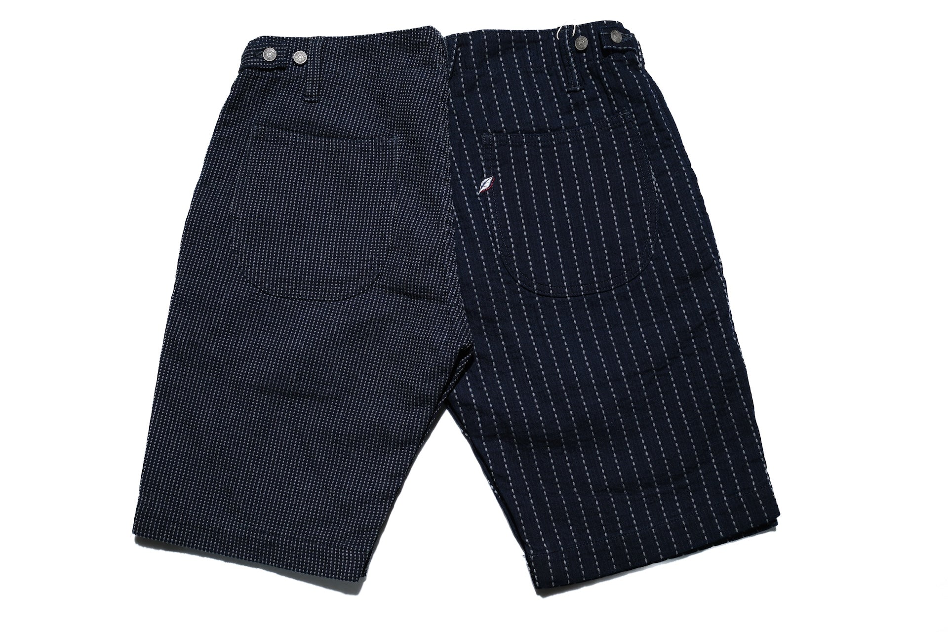Pure Blue Japan 12oz Indigo Dyed "Wabash Type" Sashiko Comfort Shorts (Regular fit)