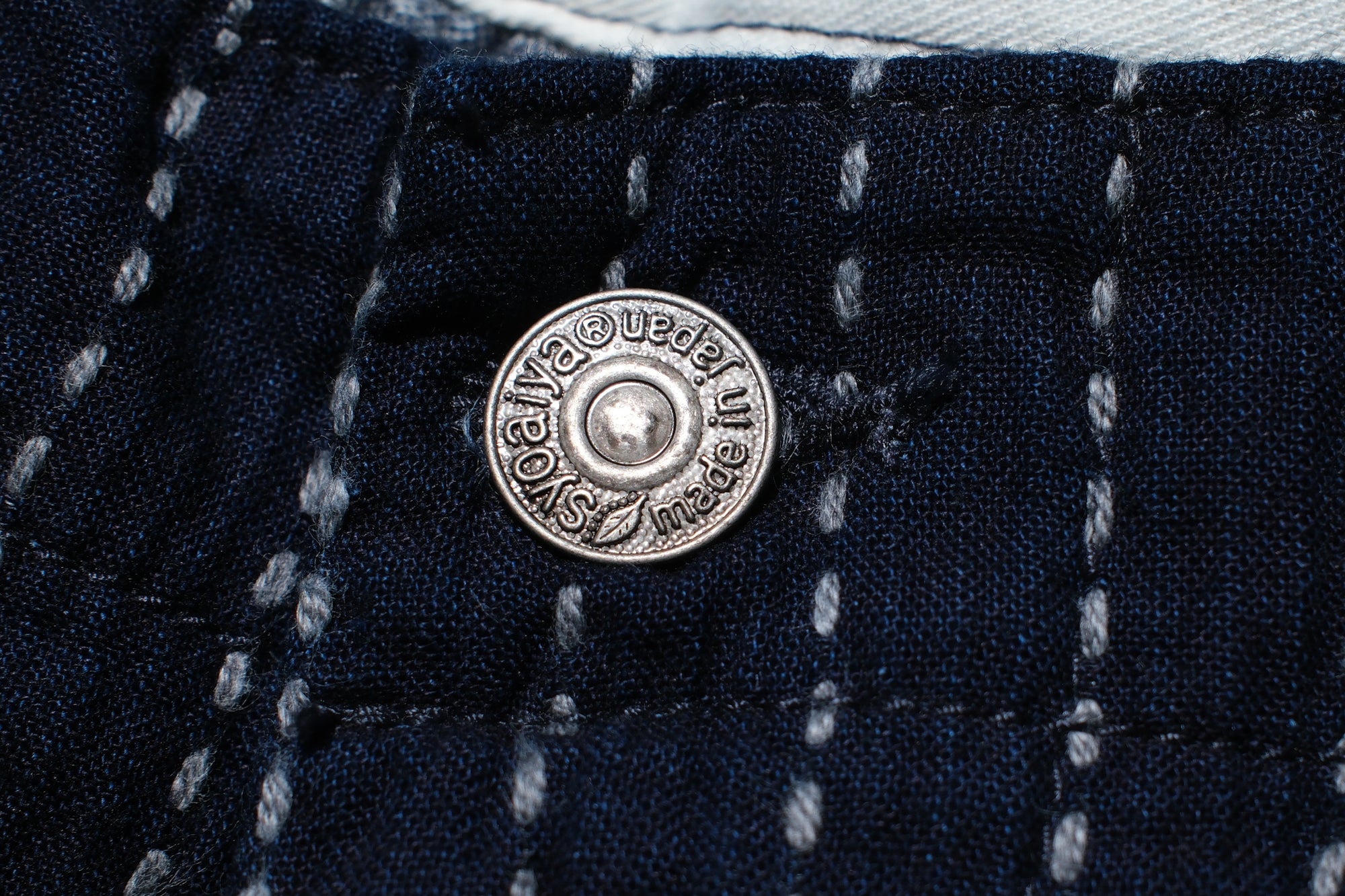 Pure Blue Japan 12oz Indigo Dyed "Wabash Type" Sashiko Comfort Trousers (Regular Straight fit)