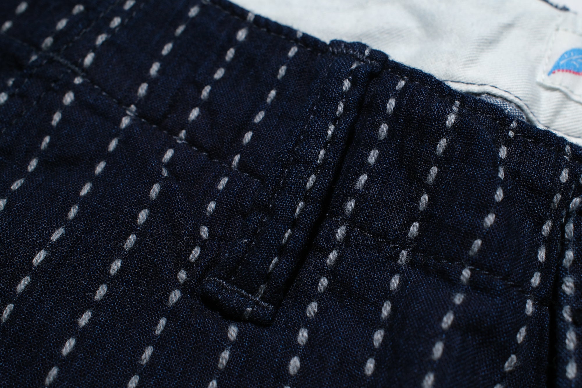 Pure Blue Japan 12oz Indigo Dyed "Wabash Type" Sashiko Comfort Trousers (Regular Straight fit)
