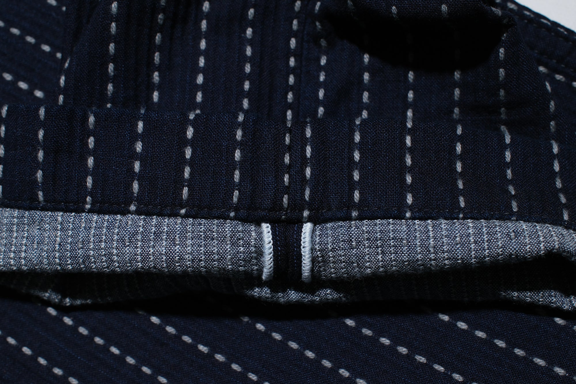 Pure Blue Japan 12oz Indigo Dyed "Wabash Type" Sashiko Comfort Trousers (Regular Straight fit)