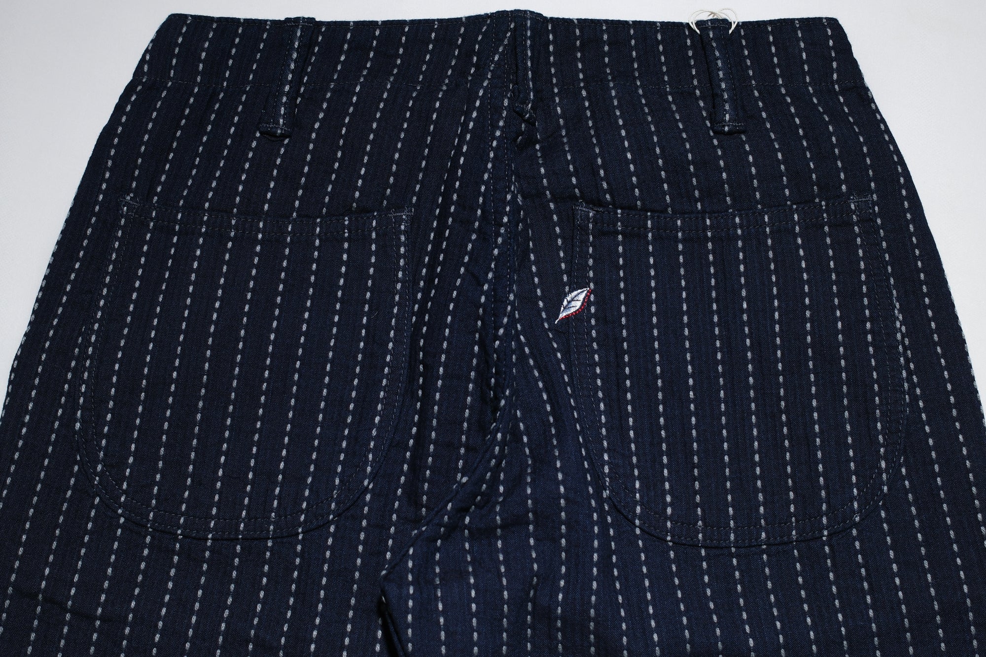 Pure Blue Japan 12oz Indigo Dyed "Wabash Type" Sashiko Comfort Trousers (Regular Straight fit)