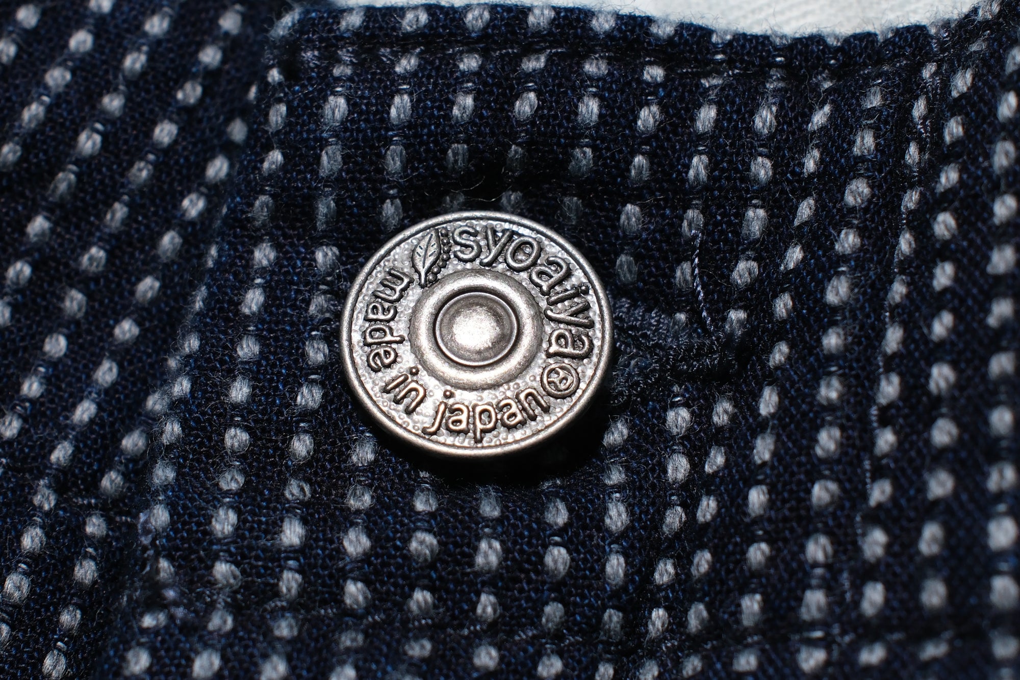 Pure Blue Japan 12oz Indigo Dyed "Pin-Dot Type" Sashiko Comfort Trousers (Regular Straight fit)