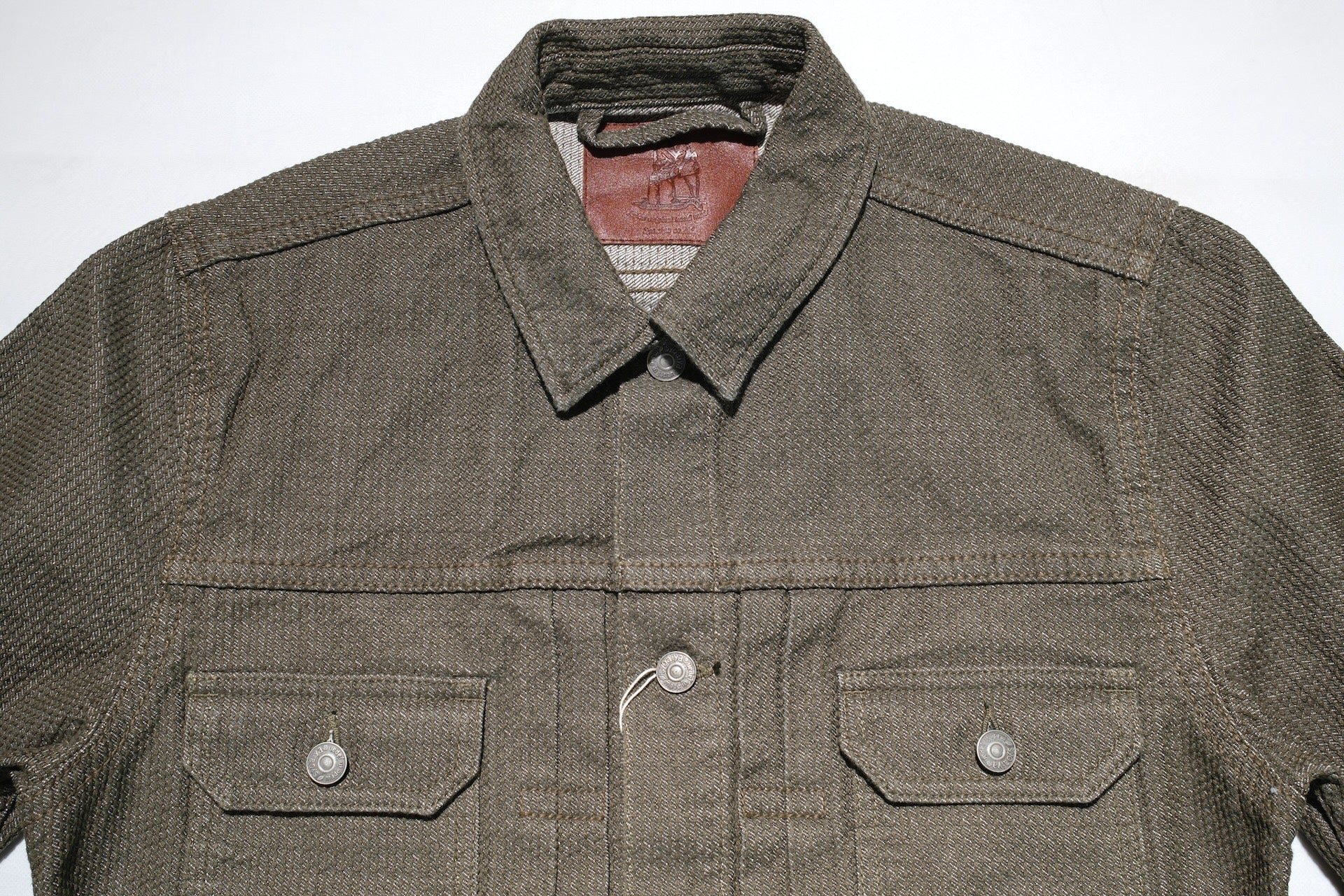 Pure Blue Japan 14oz Sashiko Type 2 Jacket (Olive)