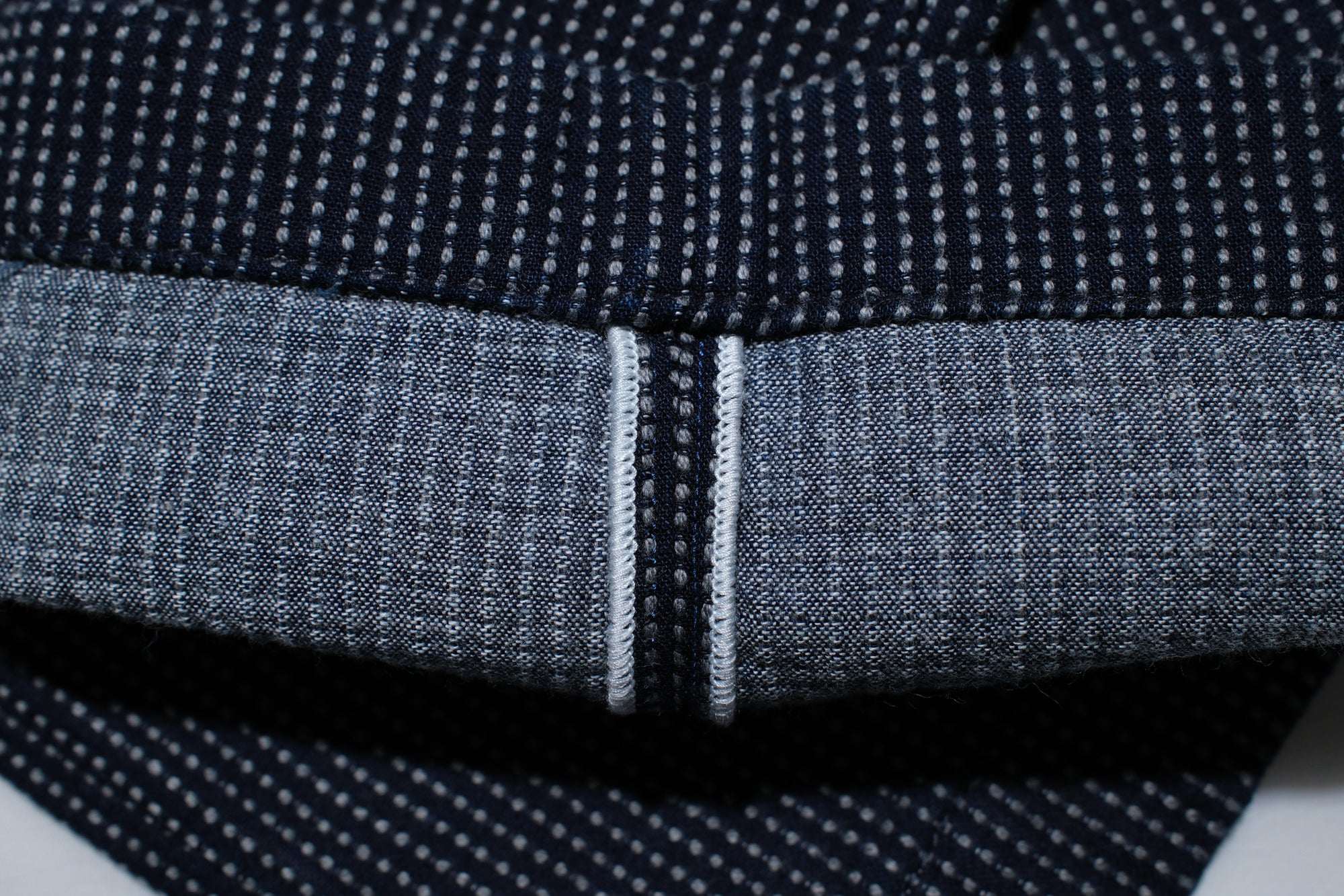 Pure Blue Japan 12oz Indigo Dyed "Pin-Dot Type" Sashiko Comfort Trousers (Regular Straight fit)