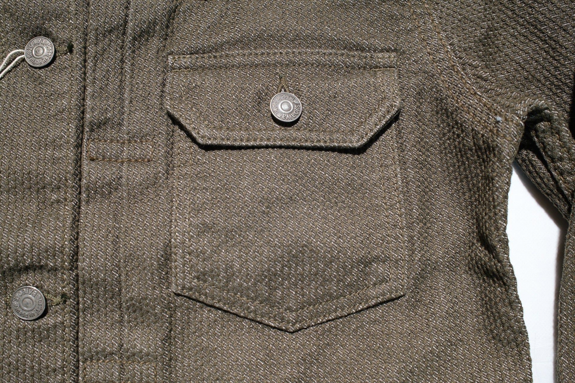 Pure Blue Japan 14oz Sashiko Type 2 Jacket (Olive)