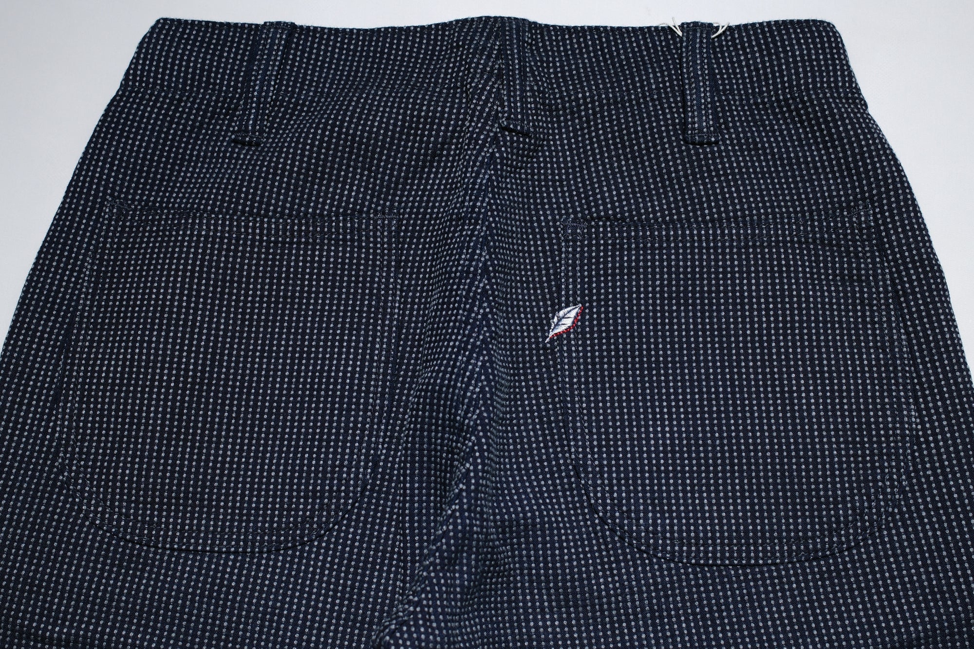 Pure Blue Japan 12oz Indigo Dyed "Pin-Dot Type" Sashiko Comfort Trousers (Regular Straight fit)