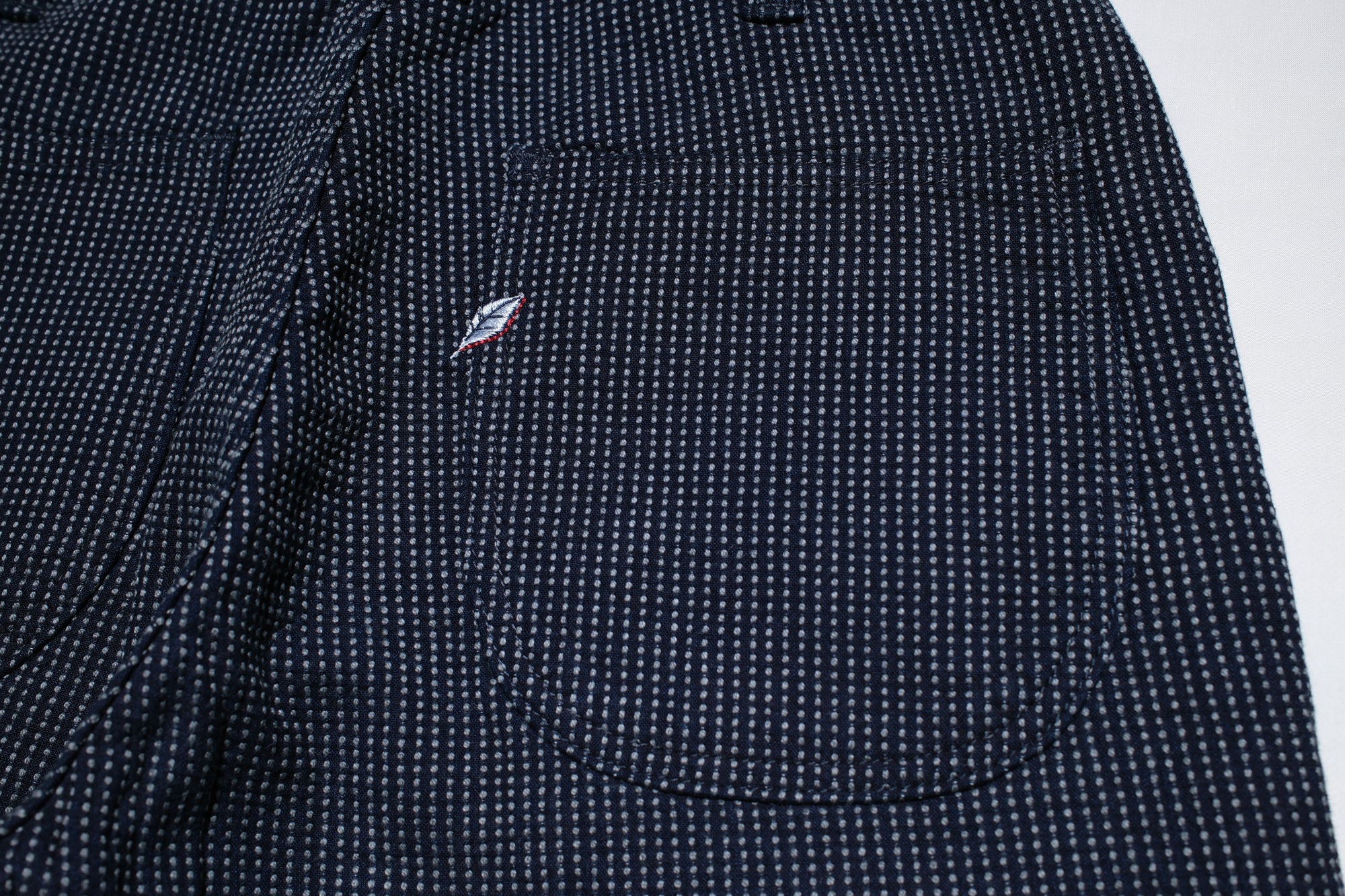 Pure Blue Japan 12oz Indigo Dyed "Pin-Dot Type" Sashiko Comfort Trousers (Regular Straight fit)