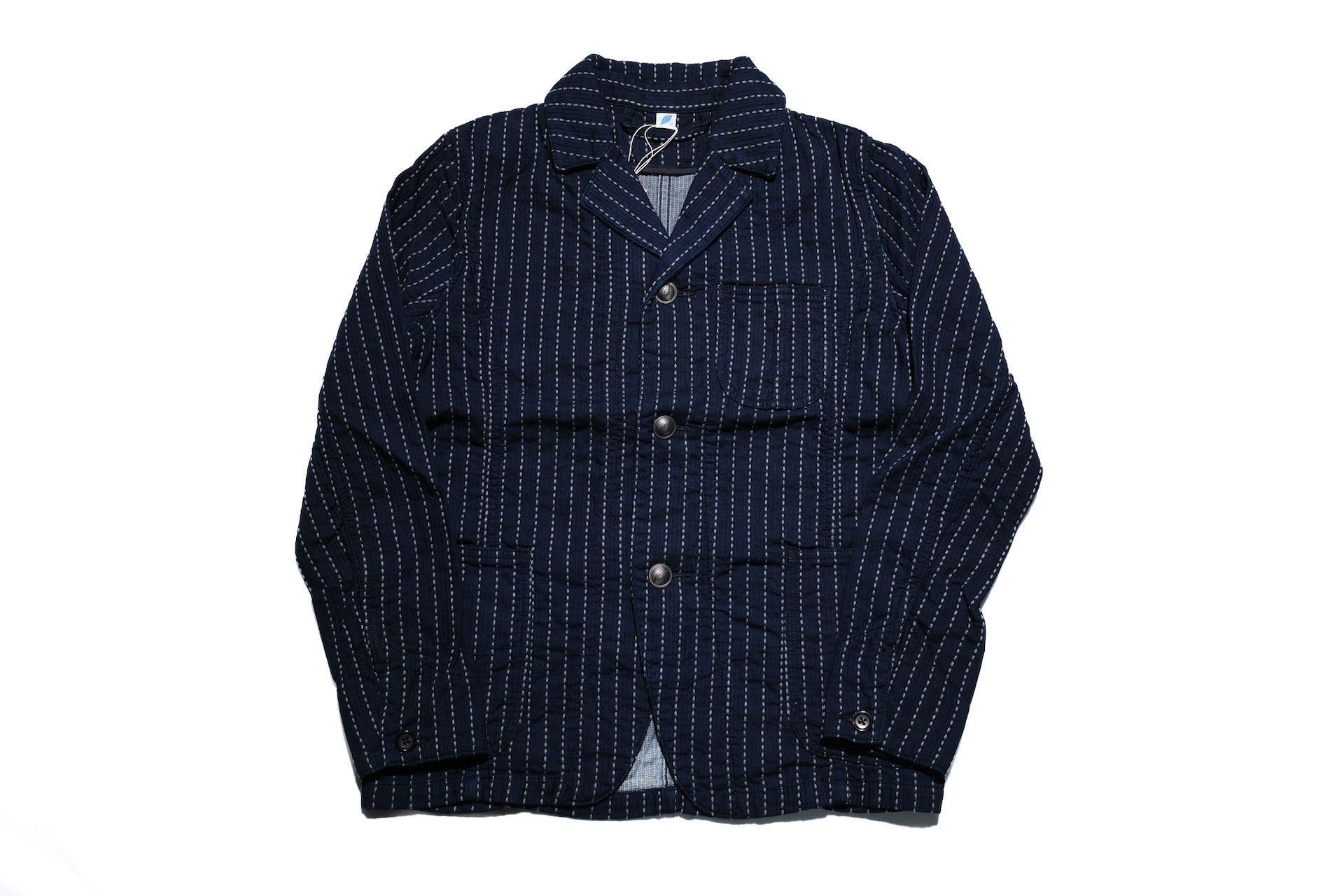 Pure Blue Japan 12oz Indigo Dyed "Wabash Type" Sashiko Tailored Jacket