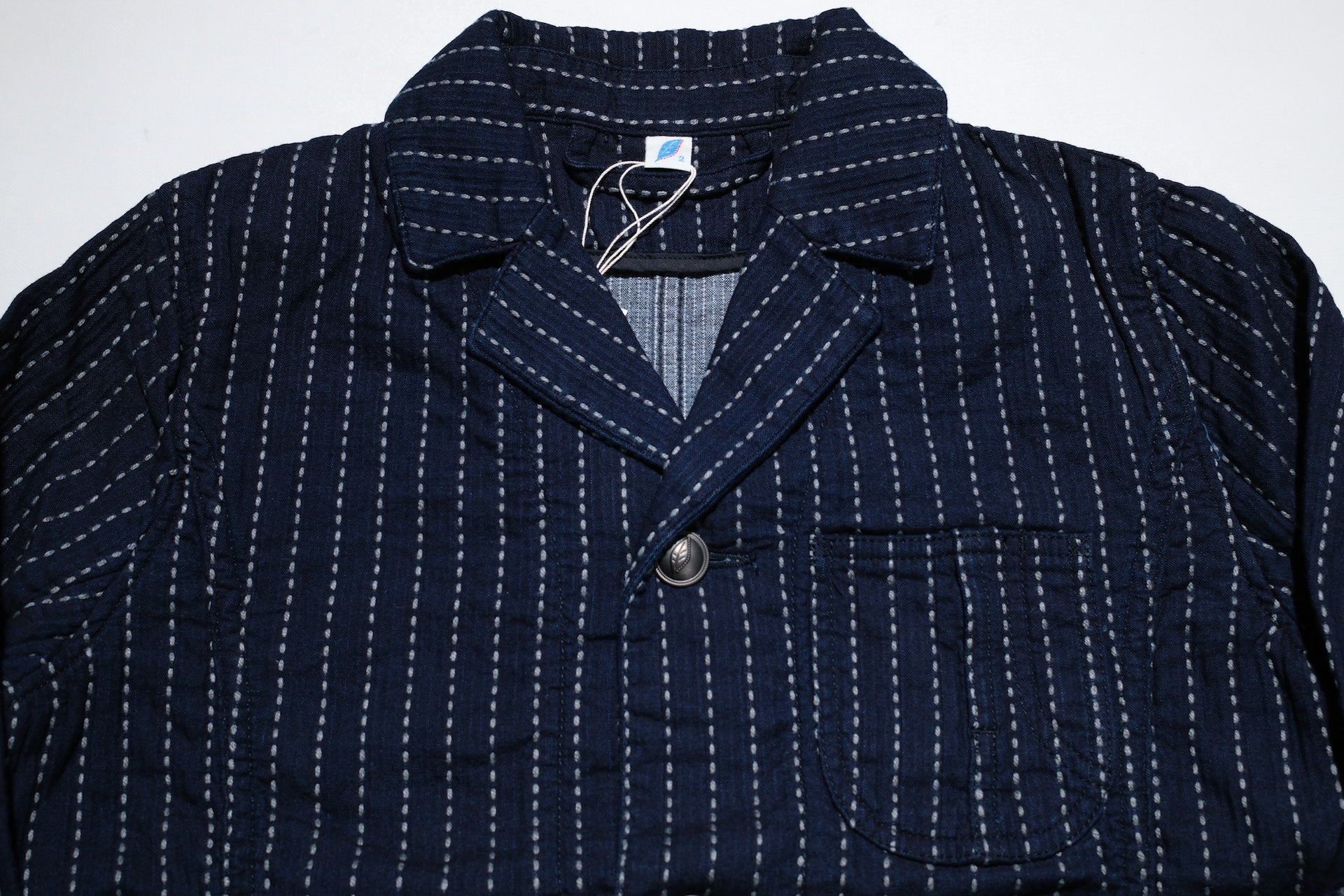 Pure Blue Japan 12oz Indigo Dyed "Wabash Type" Sashiko Tailored Jacket