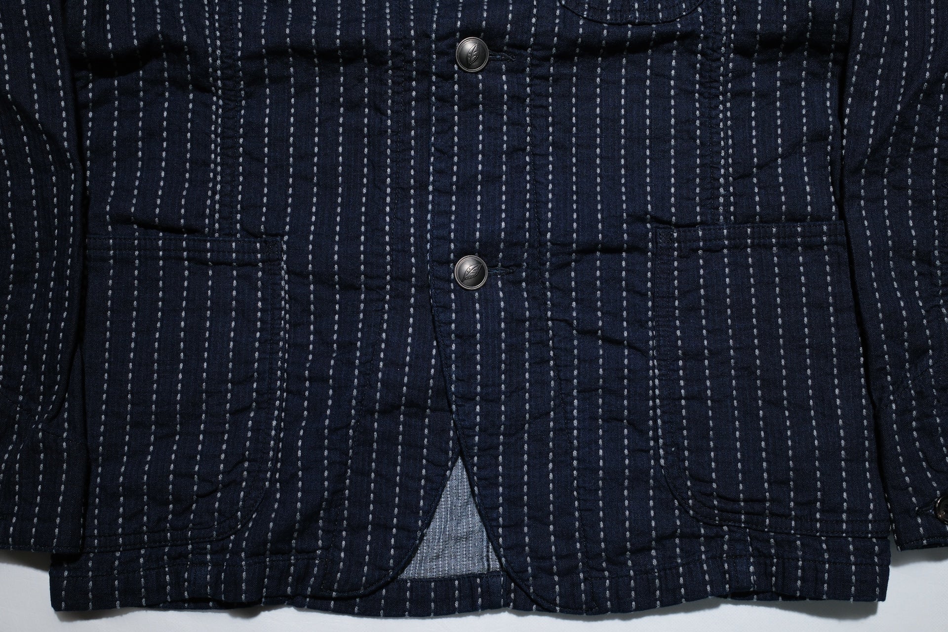 Pure Blue Japan 12oz Indigo Dyed "Wabash Type" Sashiko Tailored Jacket