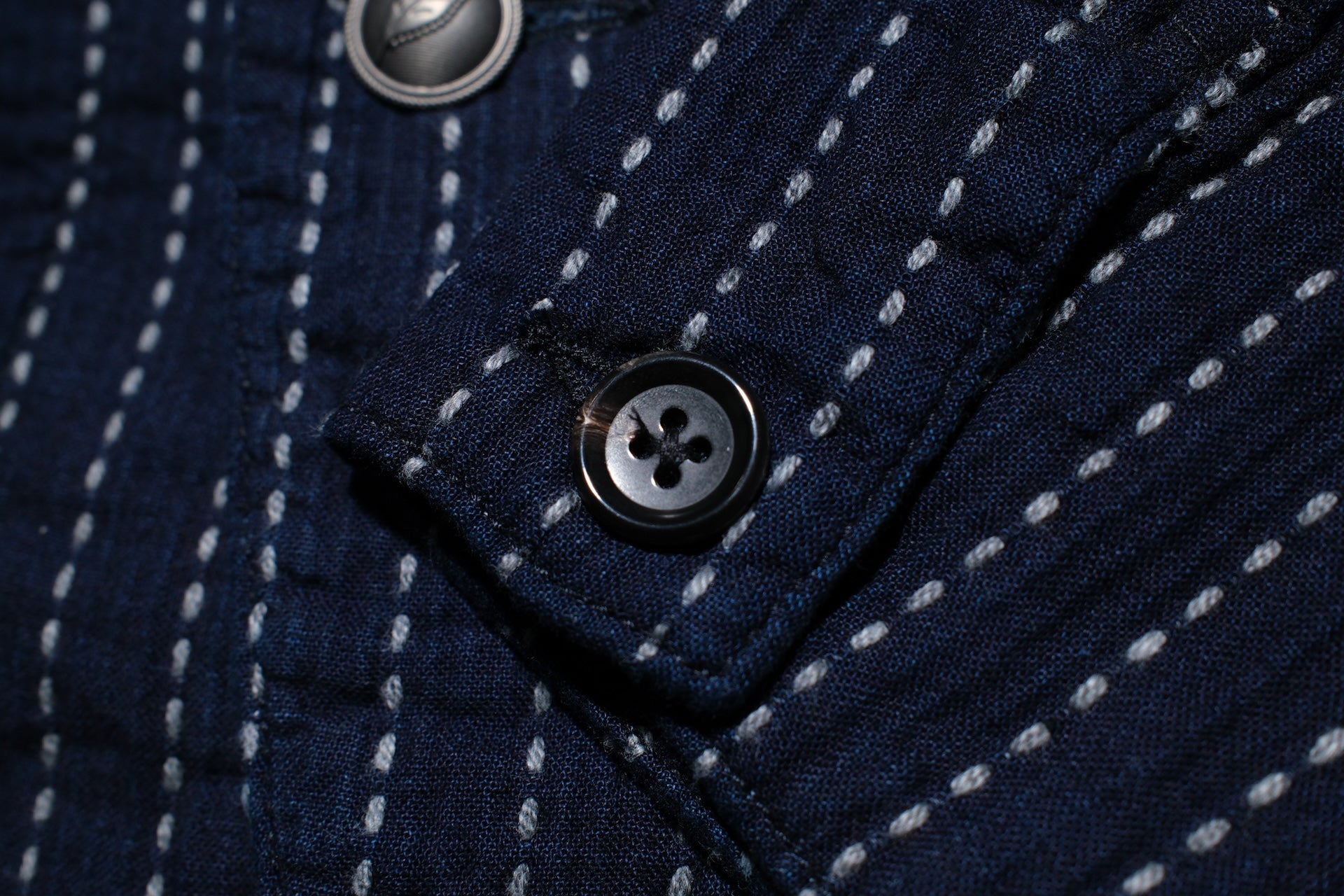Pure Blue Japan 12oz Indigo Dyed "Wabash Type" Sashiko Tailored Jacket