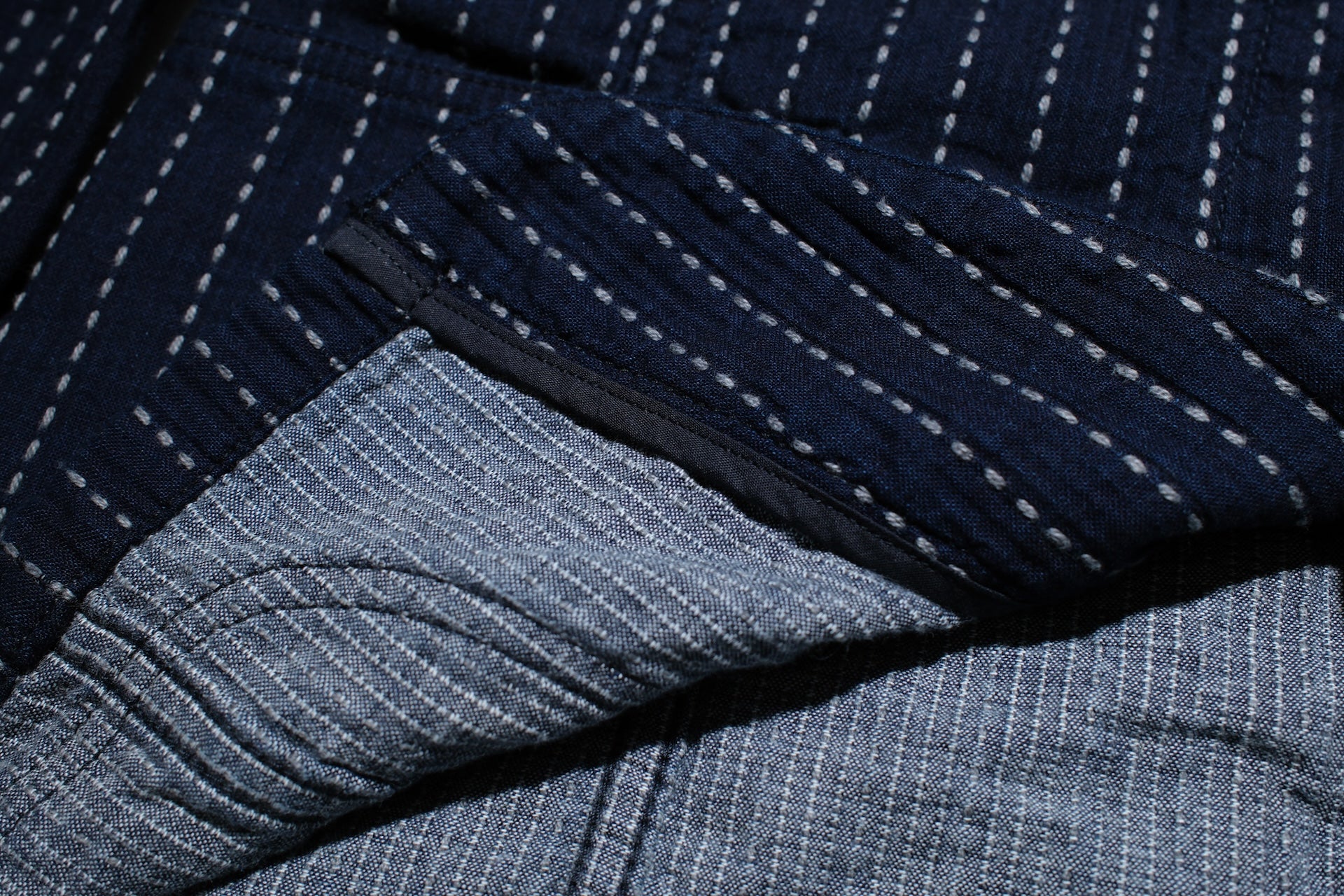 Pure Blue Japan 12oz Indigo Dyed "Wabash Type" Sashiko Tailored Jacket