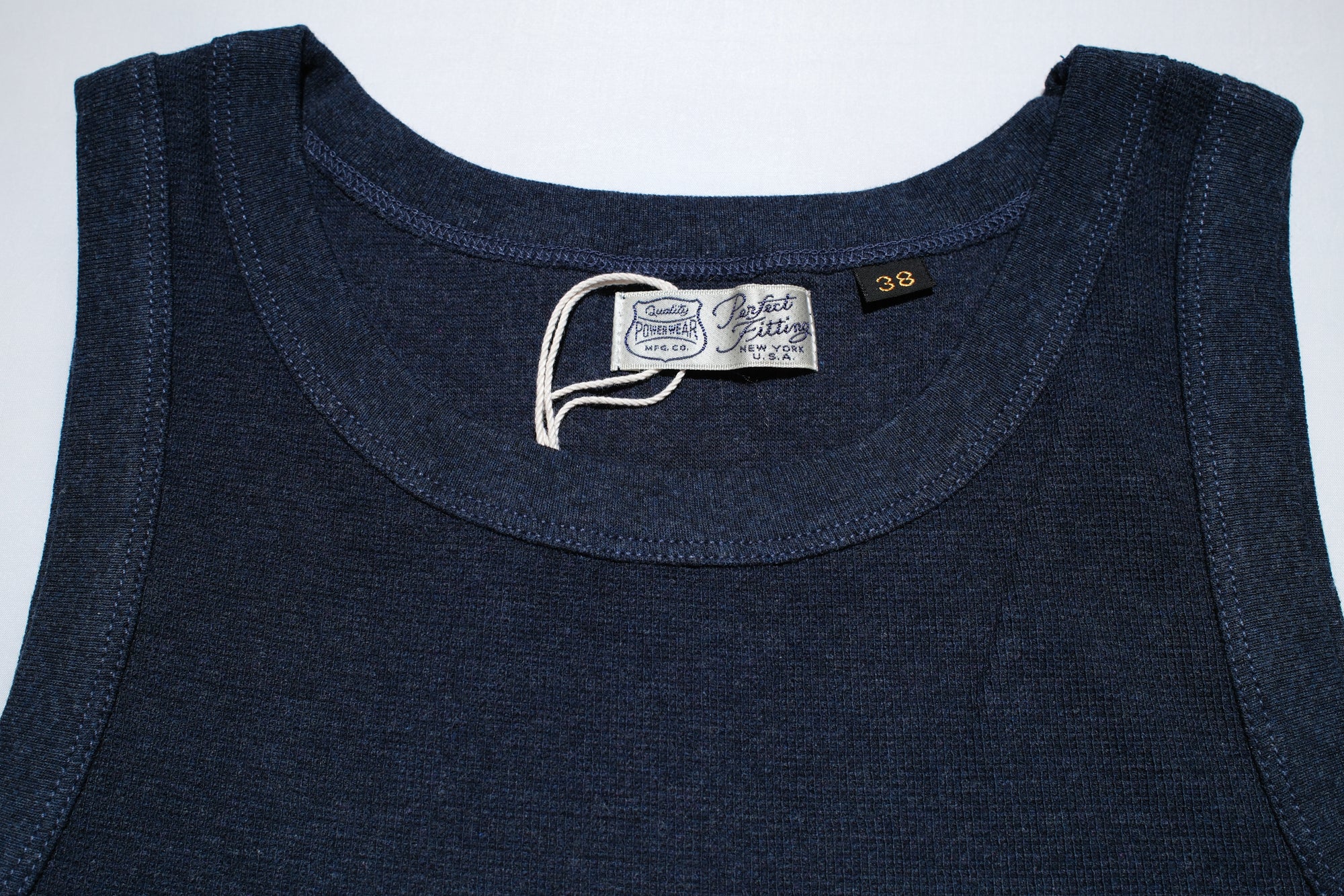 Freewheelers Lightweight "Waffle Textured" Sleeveless T-Shirt (Navy)