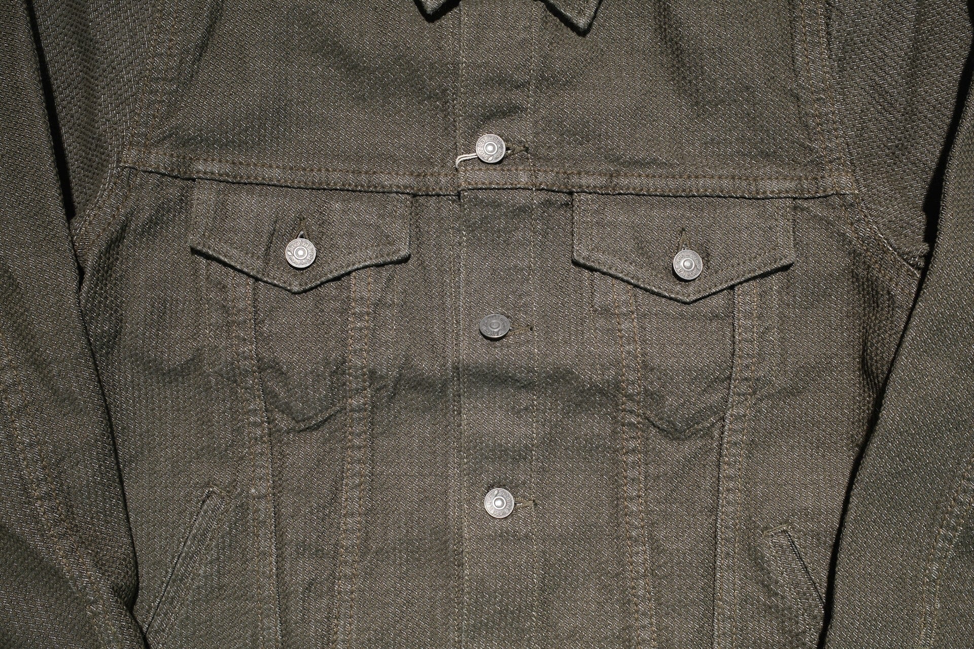 Pure Blue Japan 14oz Sashiko Type 3 Jacket (Olive)