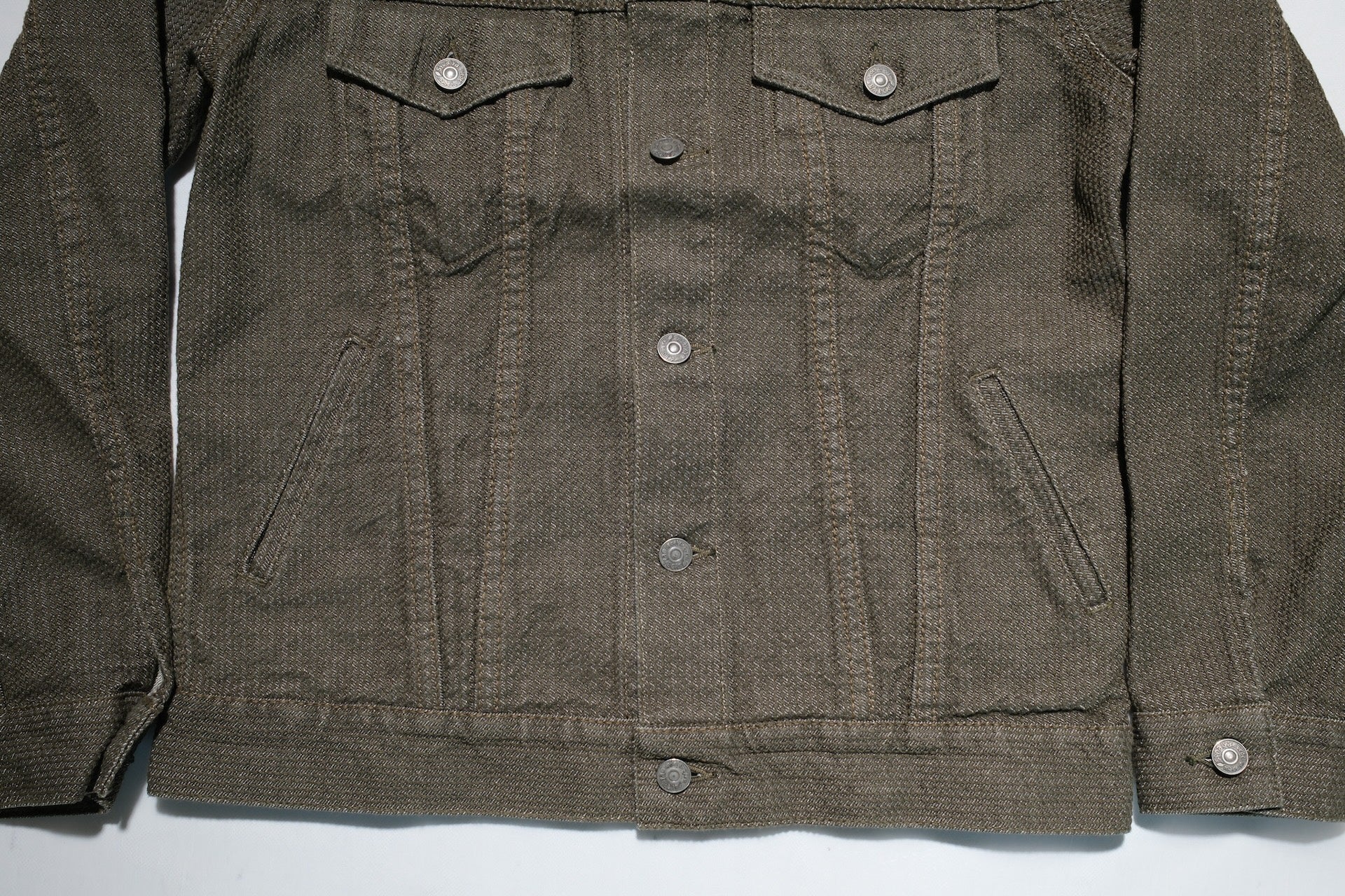 Pure Blue Japan 14oz Sashiko Type 3 Jacket (Olive)