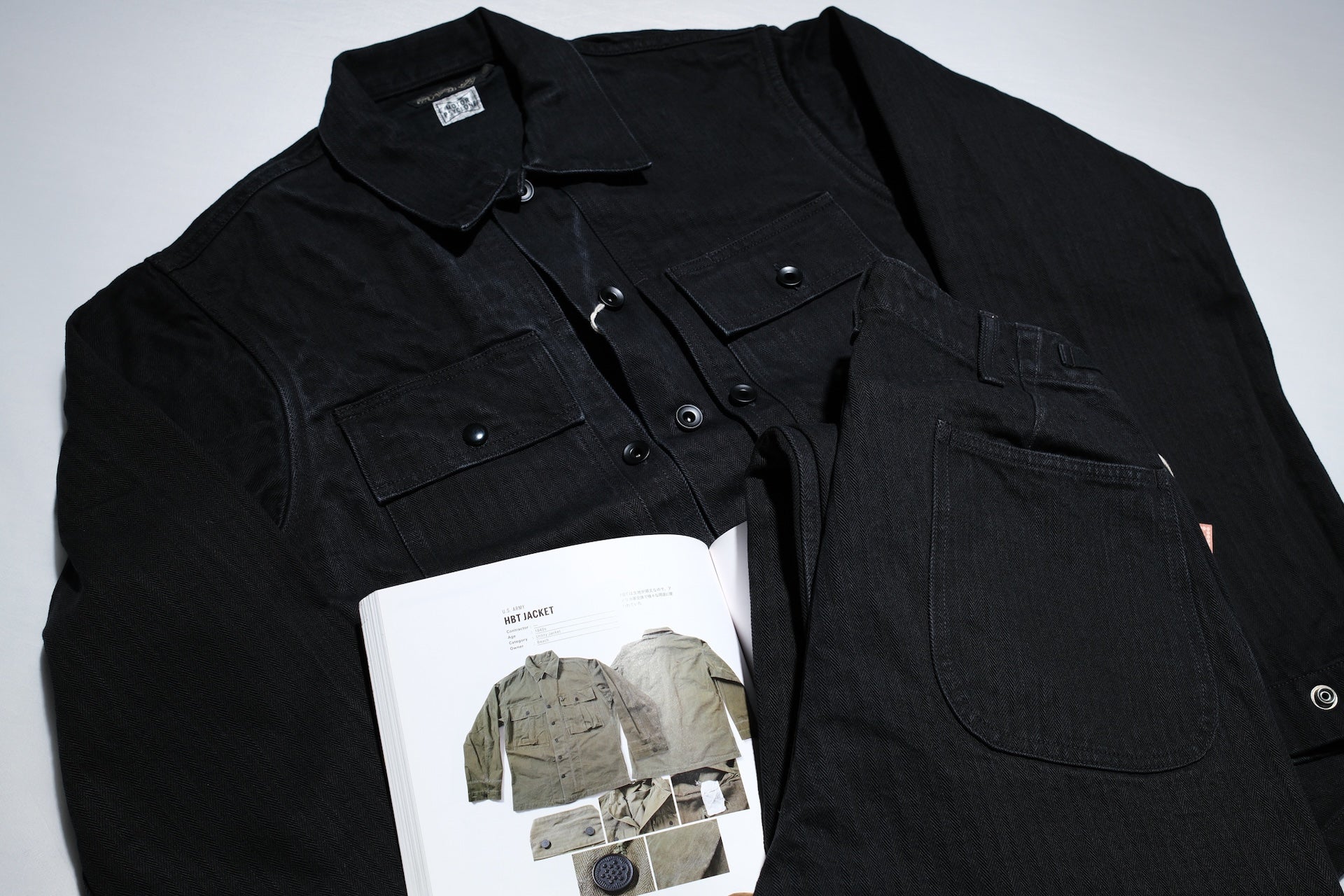 Freewheelers "GRUNTS" HBT Utility Jacket (Rude Black)