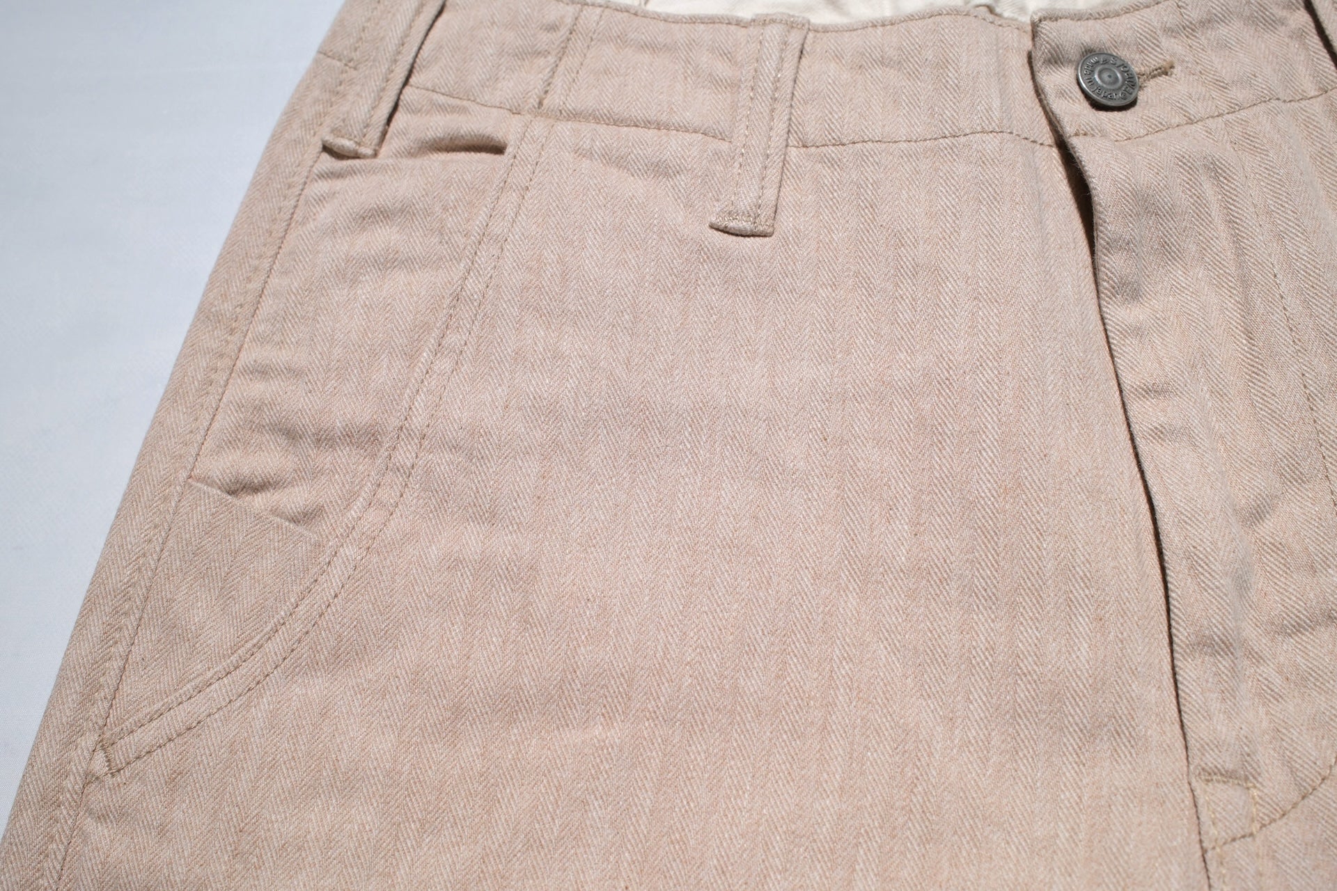 Pure Blue Japan 12oz Herringbone Twill Chinos (Beige)