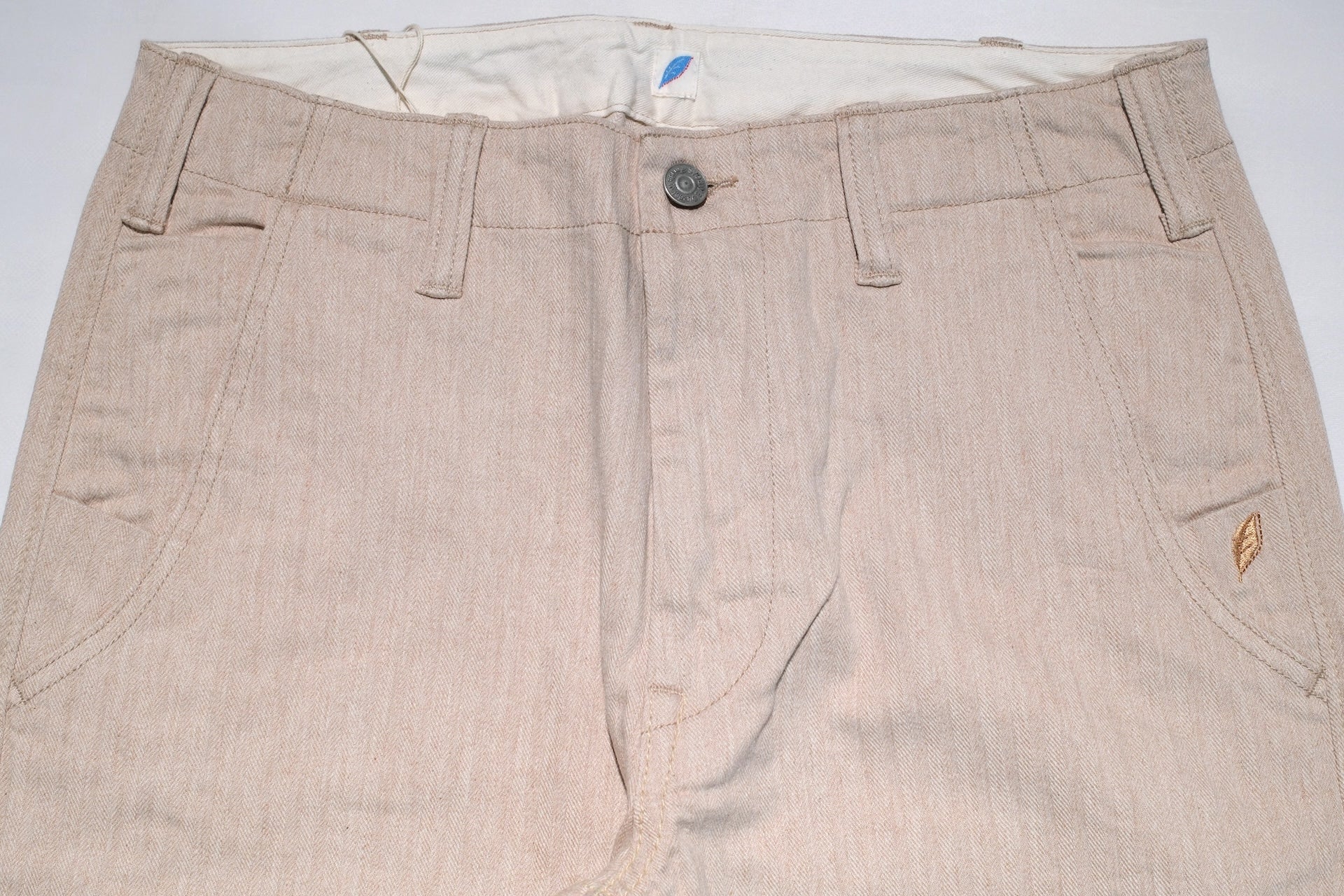 Pure Blue Japan 12oz Herringbone Twill Chinos (Beige)