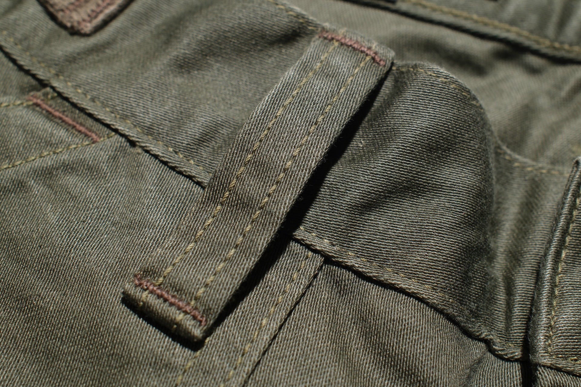 Freewheelers "Sidewinder" Back Satin Military Shorts (Dark Olive)