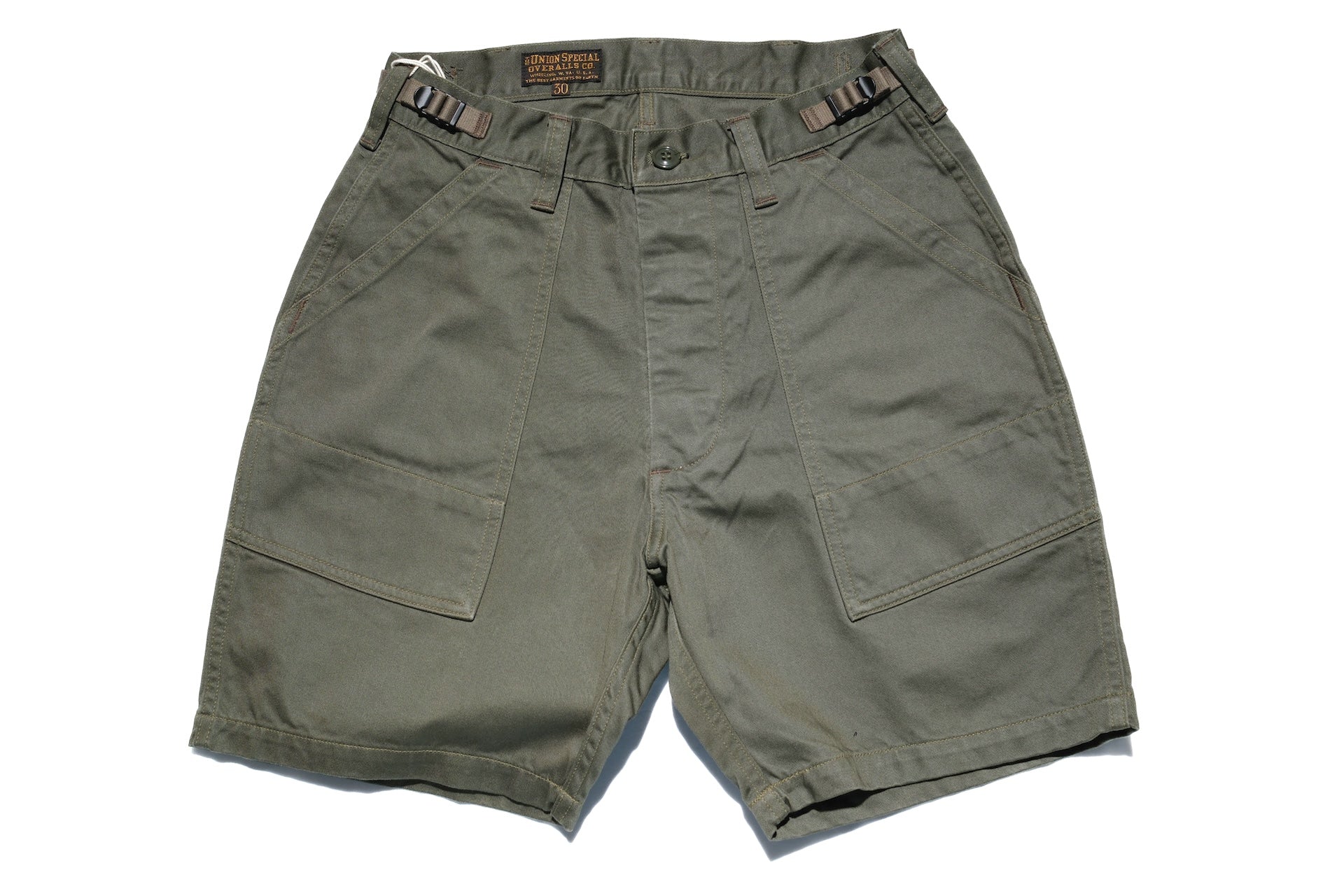 Freewheelers "Sidewinder" Back Satin Military Shorts (Dark Olive)