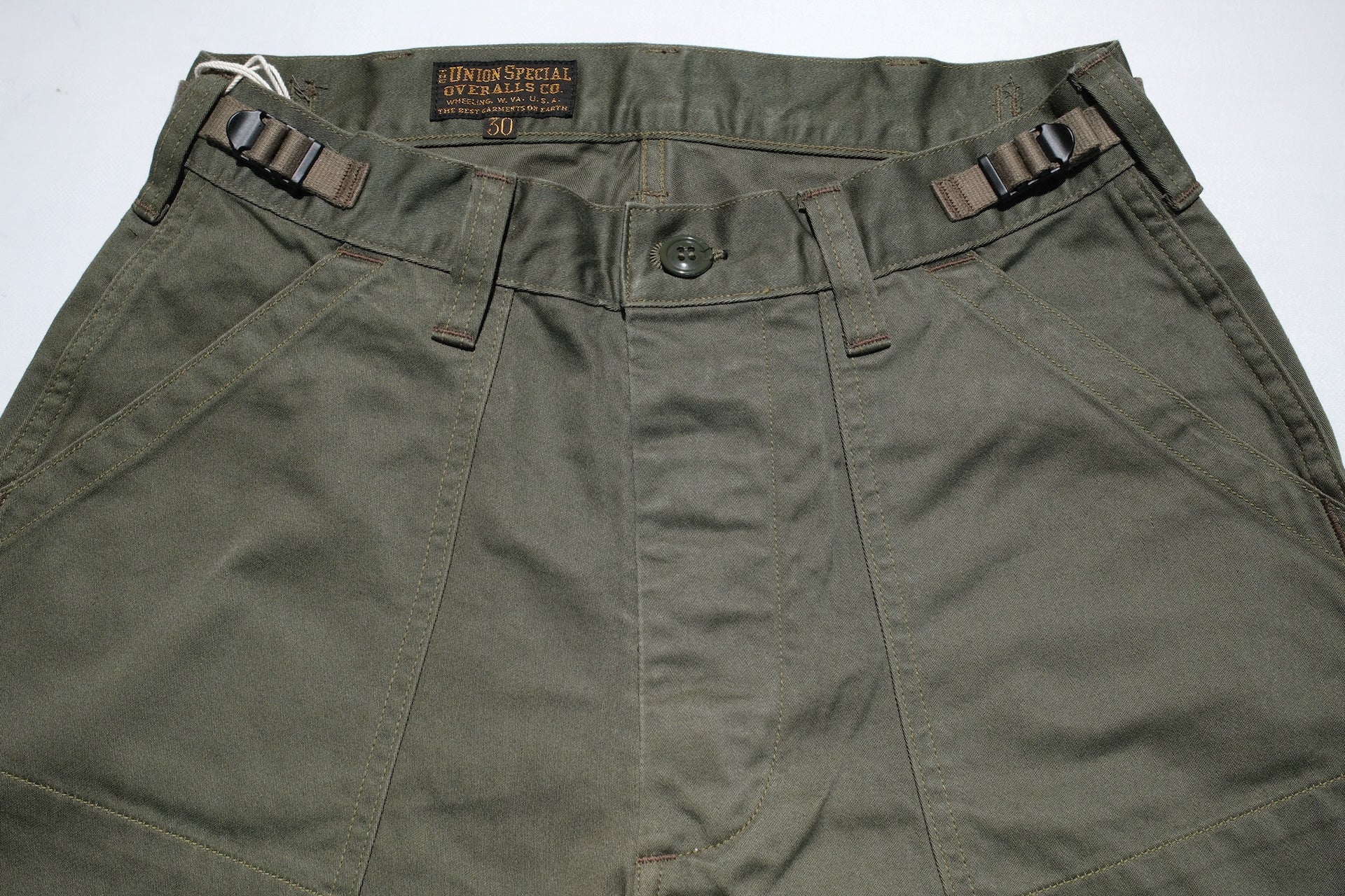 Freewheelers "Sidewinder" Back Satin Military Shorts (Dark Olive)