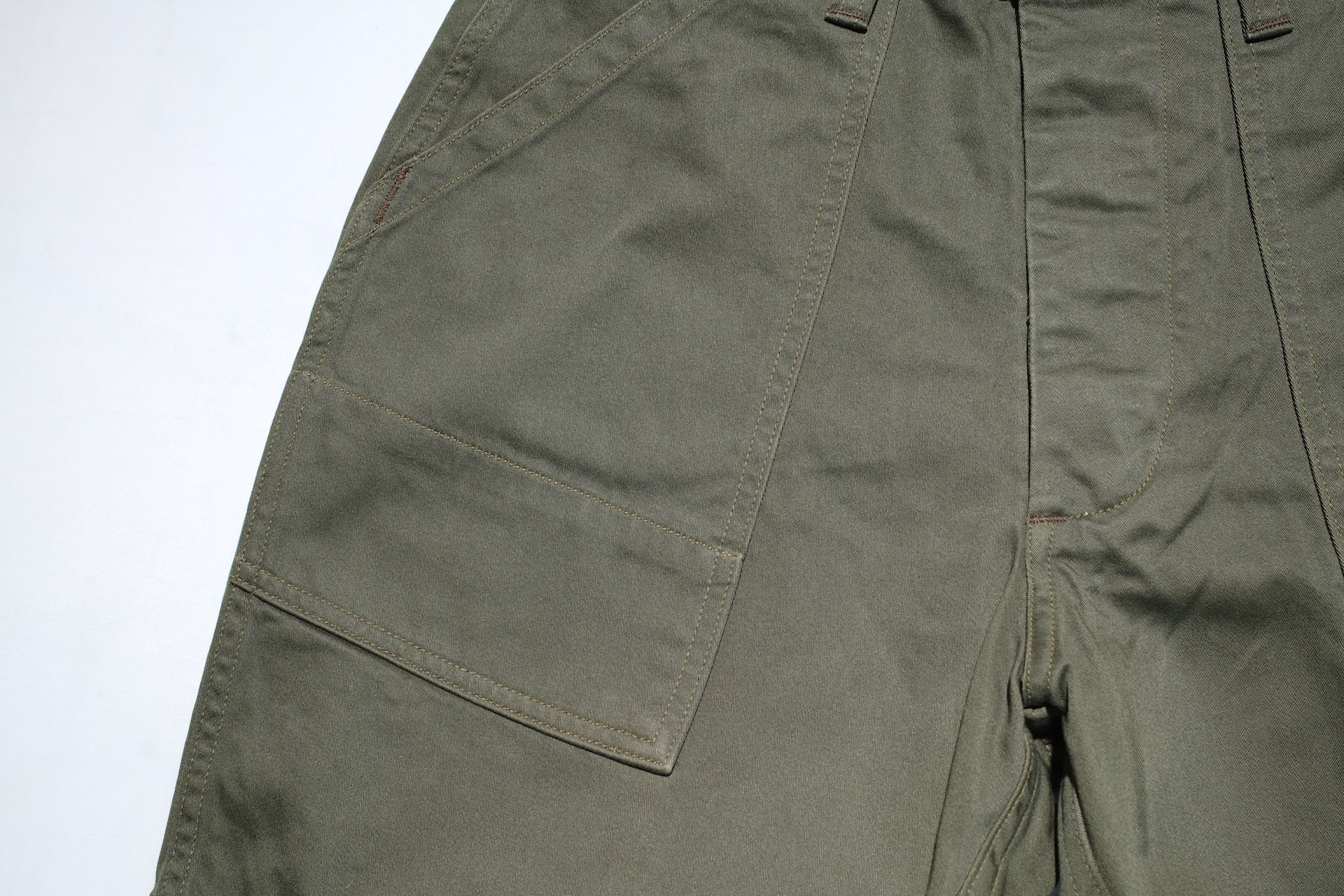 Freewheelers "Sidewinder" Back Satin Military Shorts (Dark Olive)