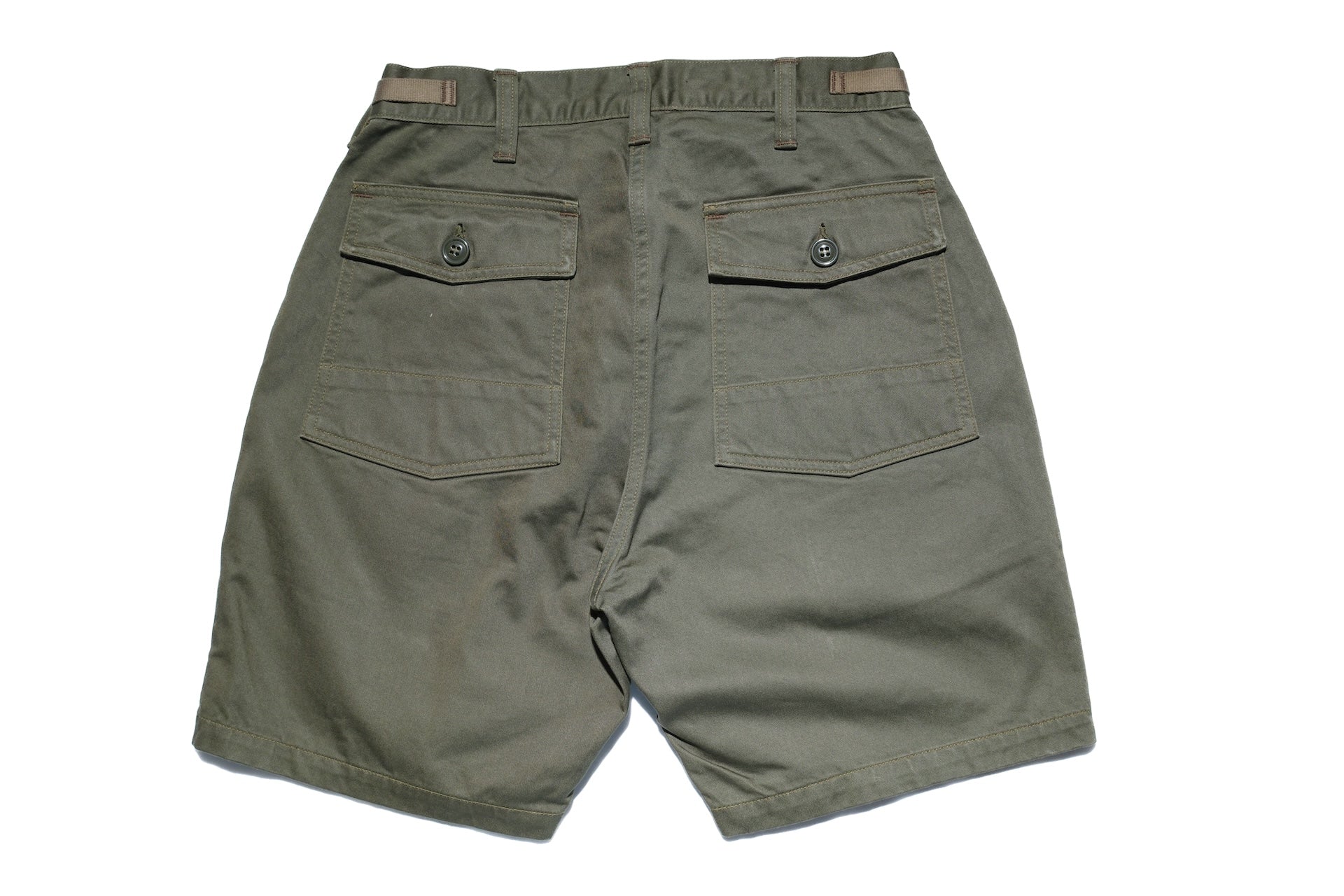 Freewheelers "Sidewinder" Back Satin Military Shorts (Dark Olive)