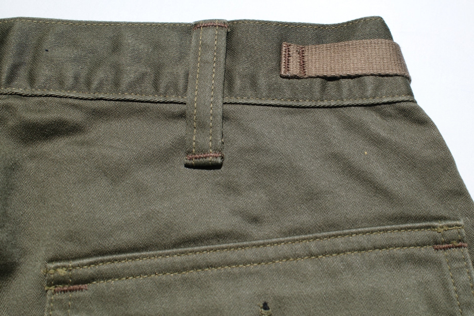 Freewheelers "Sidewinder" Back Satin Military Shorts (Dark Olive)