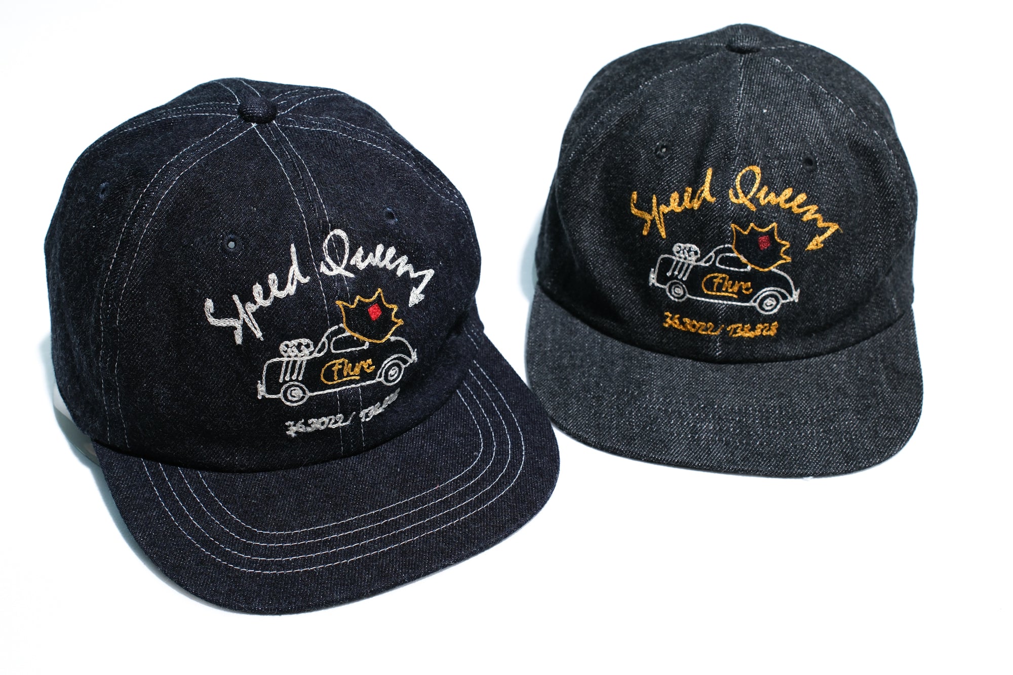 The Flat Head 12oz Selvage Denim "Hot Rod" Trucker Cap (Grand Indigo)
