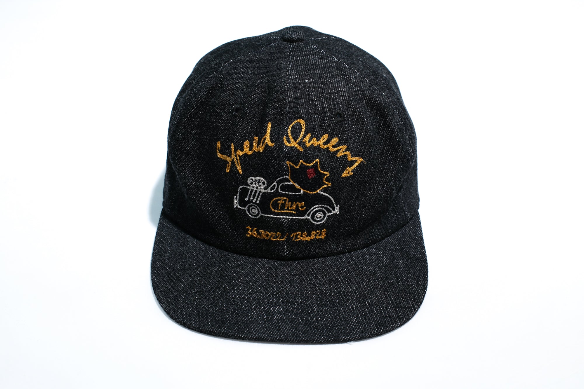The Flat Head 12oz Selvage Denim "Hot Rod" Trucker Cap (Sumi Black)