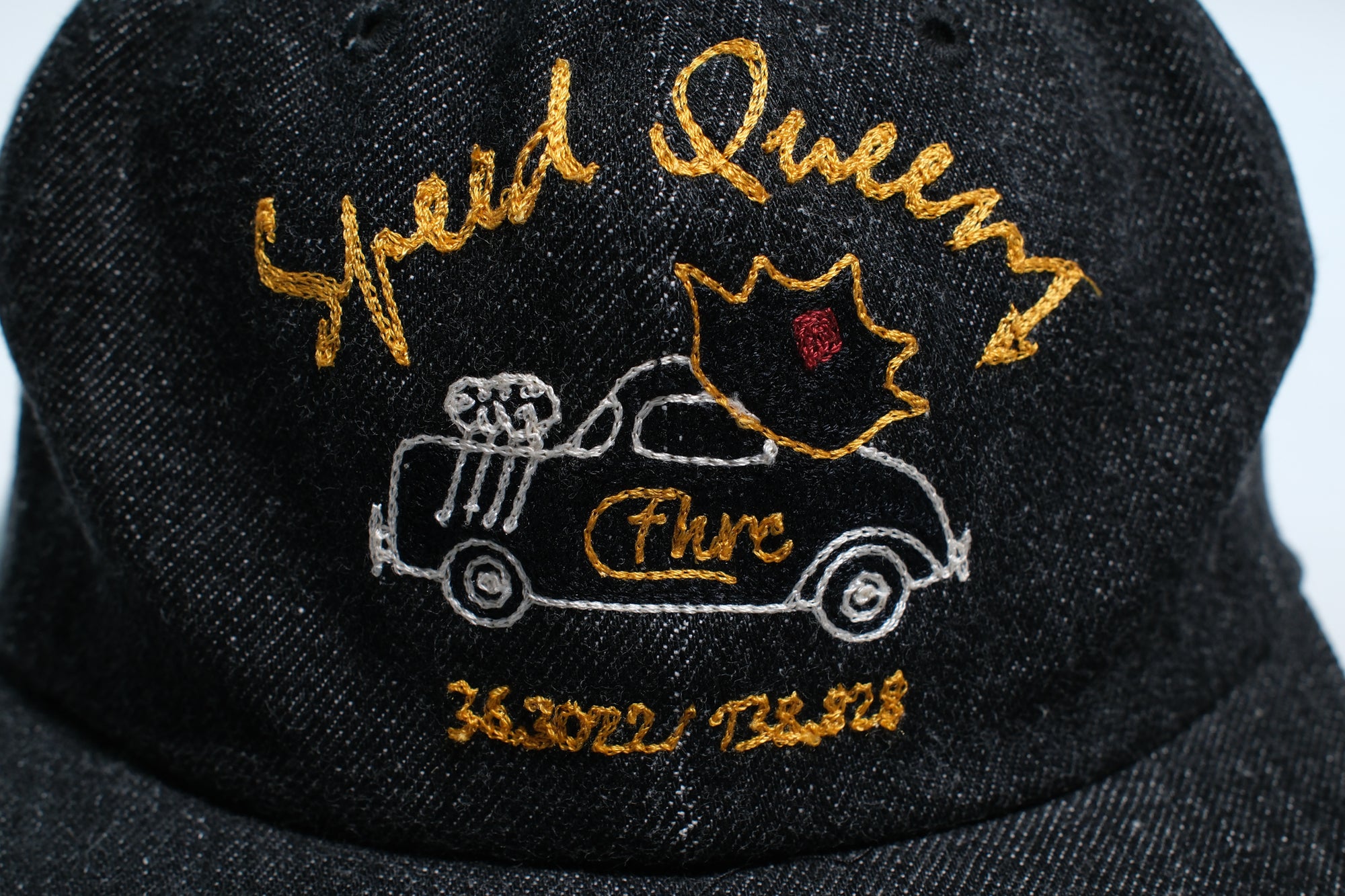 The Flat Head 12oz Selvage Denim "Hot Rod" Trucker Cap (Sumi Black)